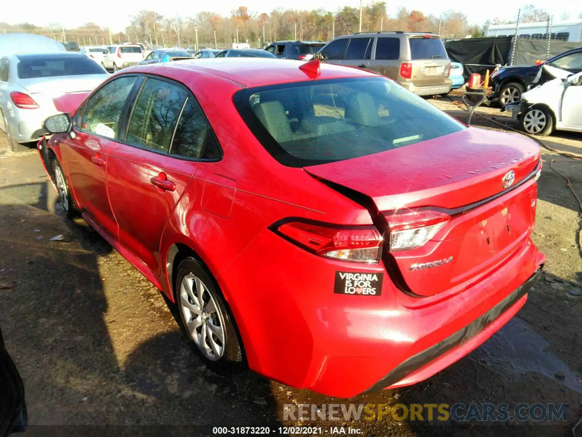 3 Photograph of a damaged car JTDEPRAE8LJ053754 TOYOTA COROLLA 2020