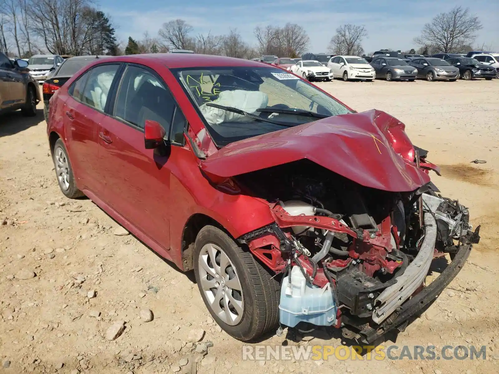 1 Photograph of a damaged car JTDEPRAE8LJ056945 TOYOTA COROLLA 2020