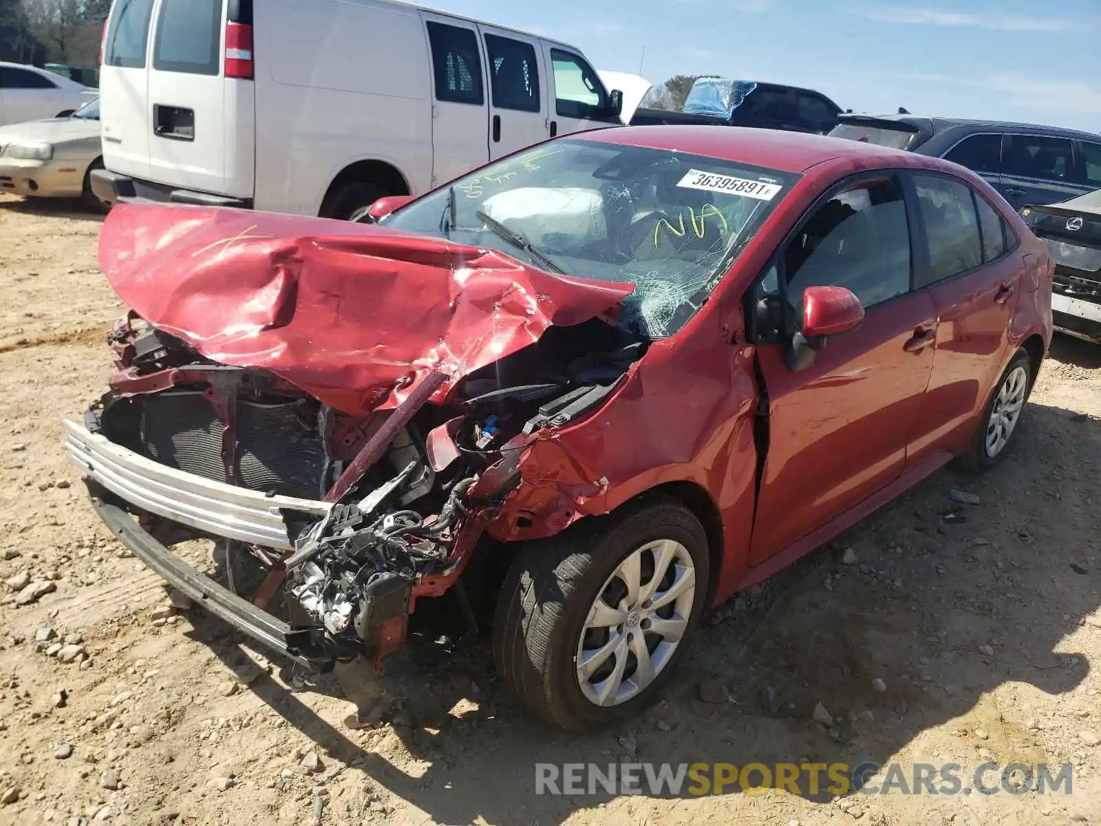 2 Photograph of a damaged car JTDEPRAE8LJ056945 TOYOTA COROLLA 2020