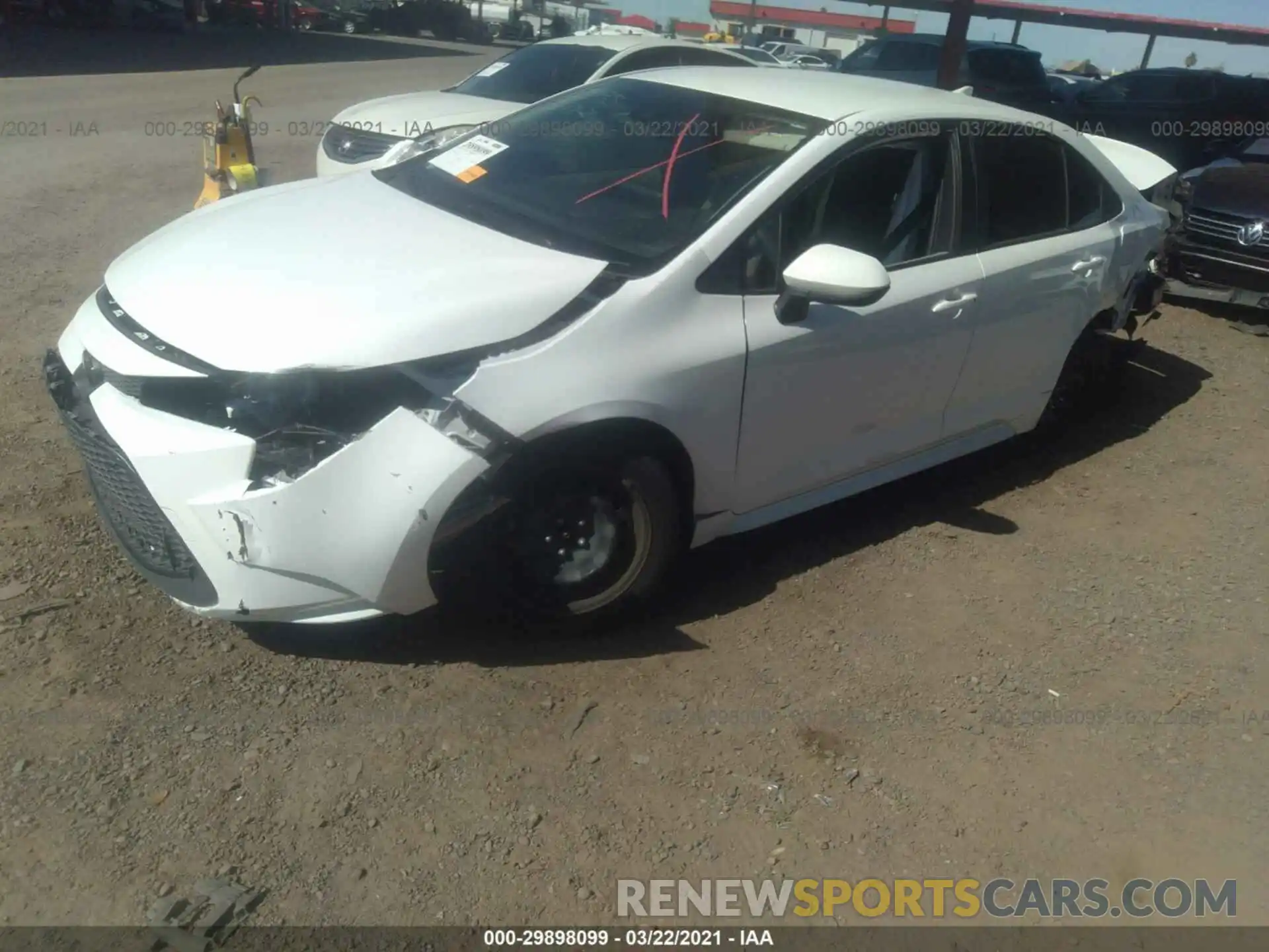 2 Photograph of a damaged car JTDEPRAE8LJ057139 TOYOTA COROLLA 2020