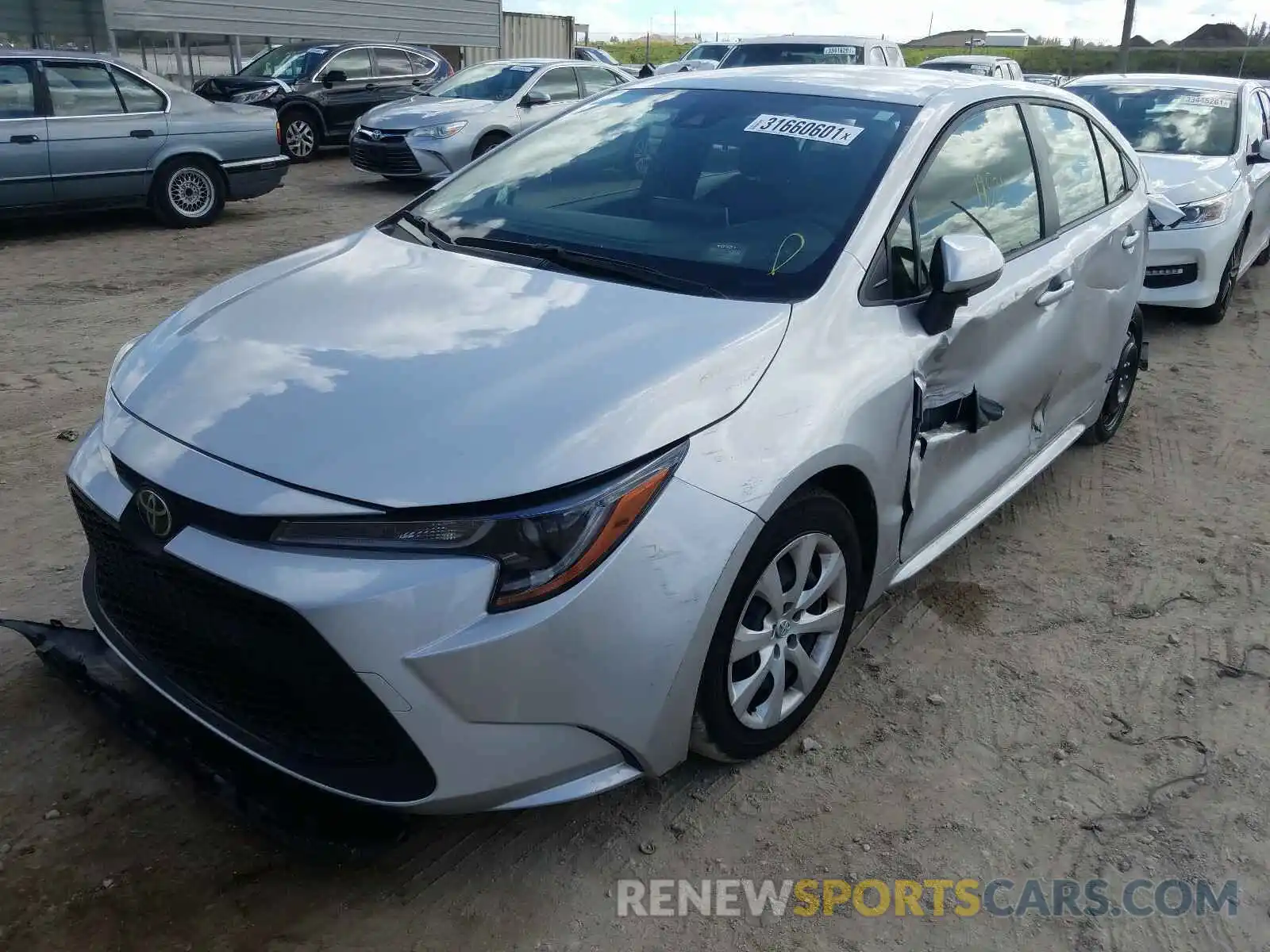 2 Photograph of a damaged car JTDEPRAE8LJ058517 TOYOTA COROLLA 2020