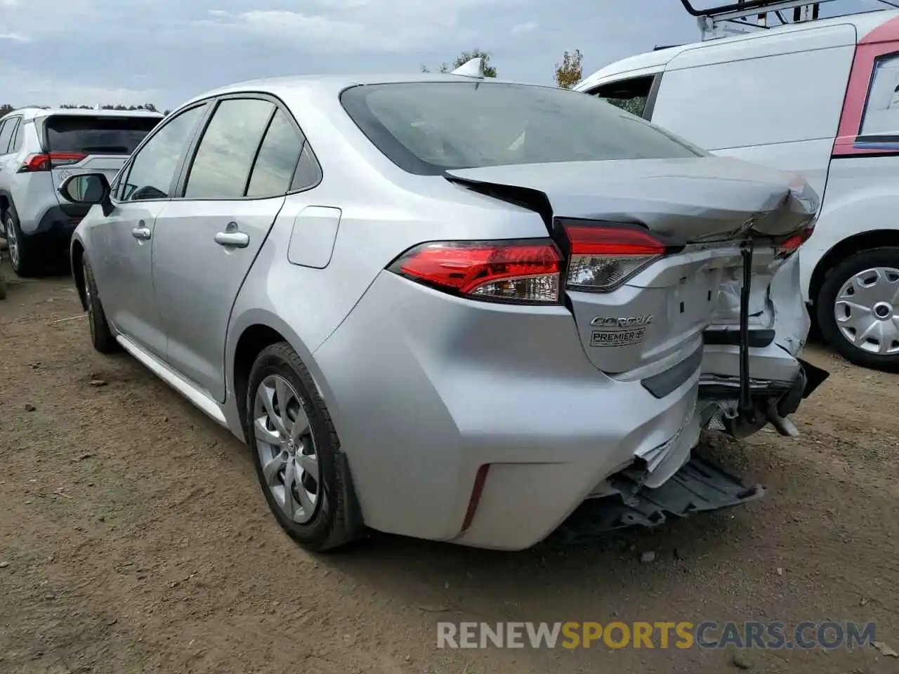 3 Photograph of a damaged car JTDEPRAE8LJ061126 TOYOTA COROLLA 2020