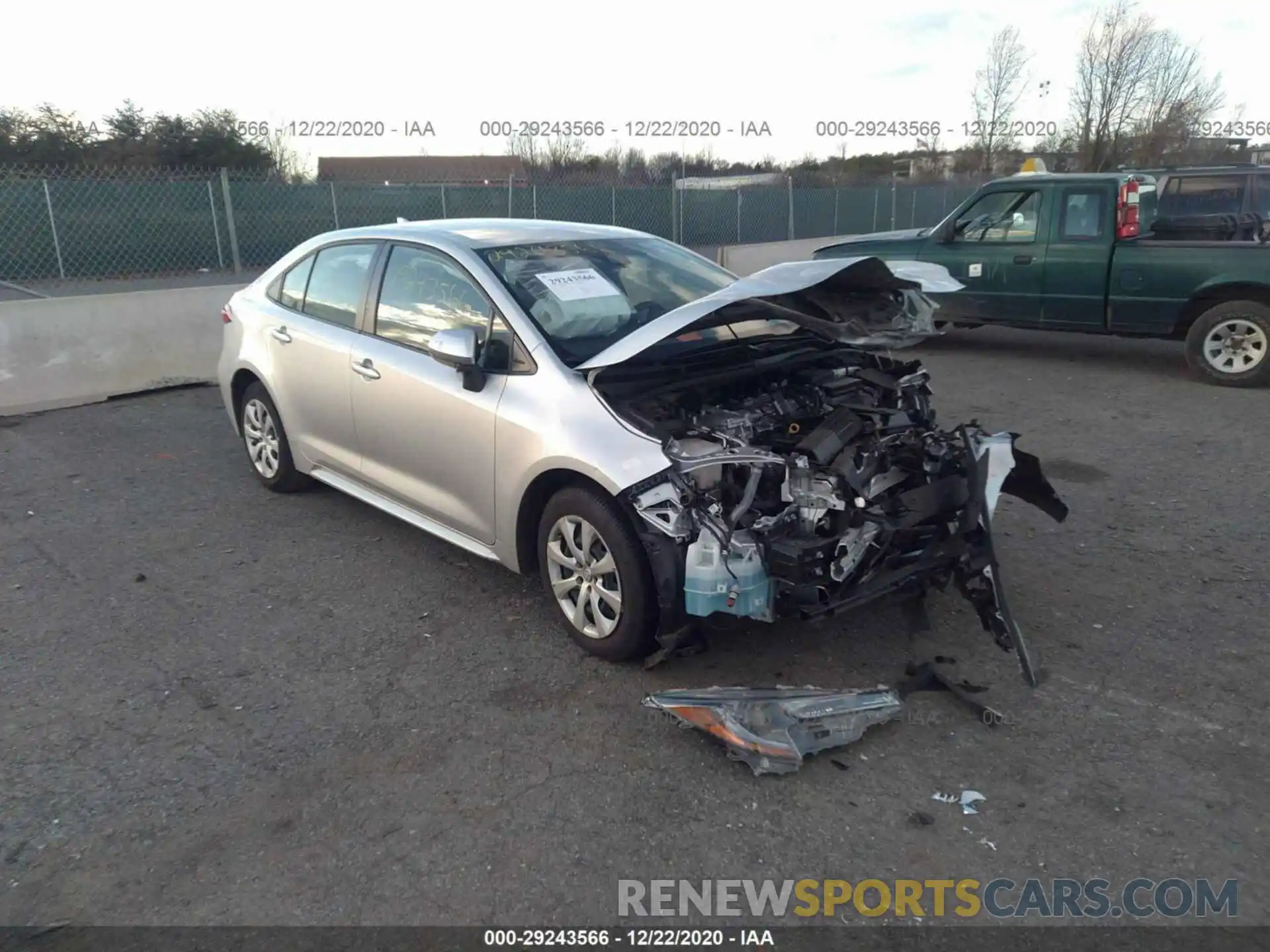 1 Photograph of a damaged car JTDEPRAE8LJ064561 TOYOTA COROLLA 2020