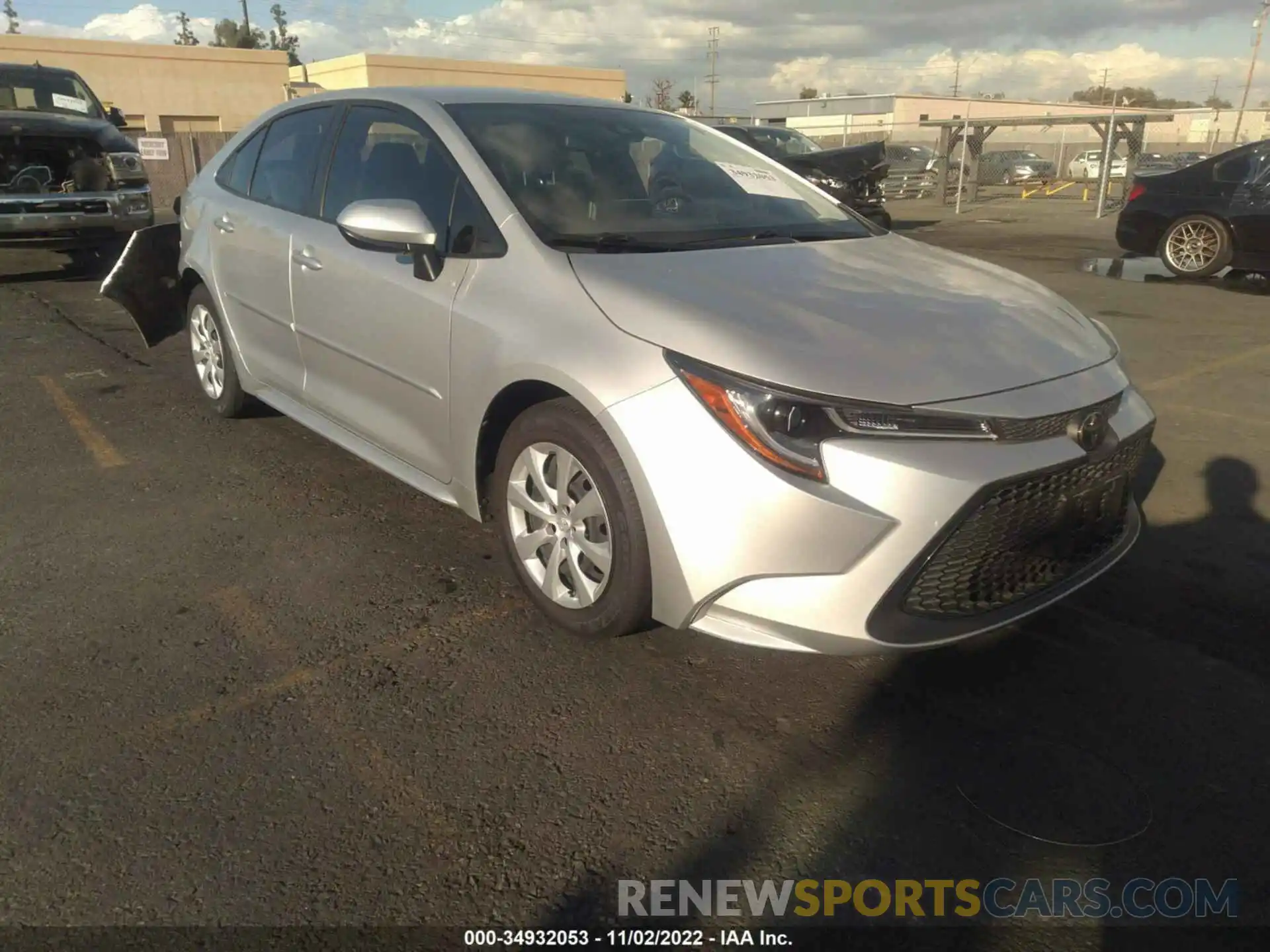 1 Photograph of a damaged car JTDEPRAE8LJ067301 TOYOTA COROLLA 2020