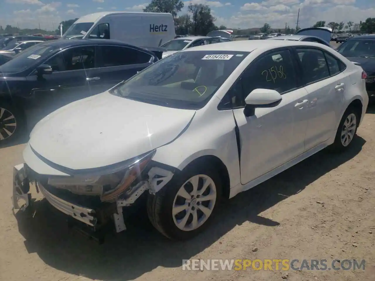 2 Photograph of a damaged car JTDEPRAE8LJ068366 TOYOTA COROLLA 2020