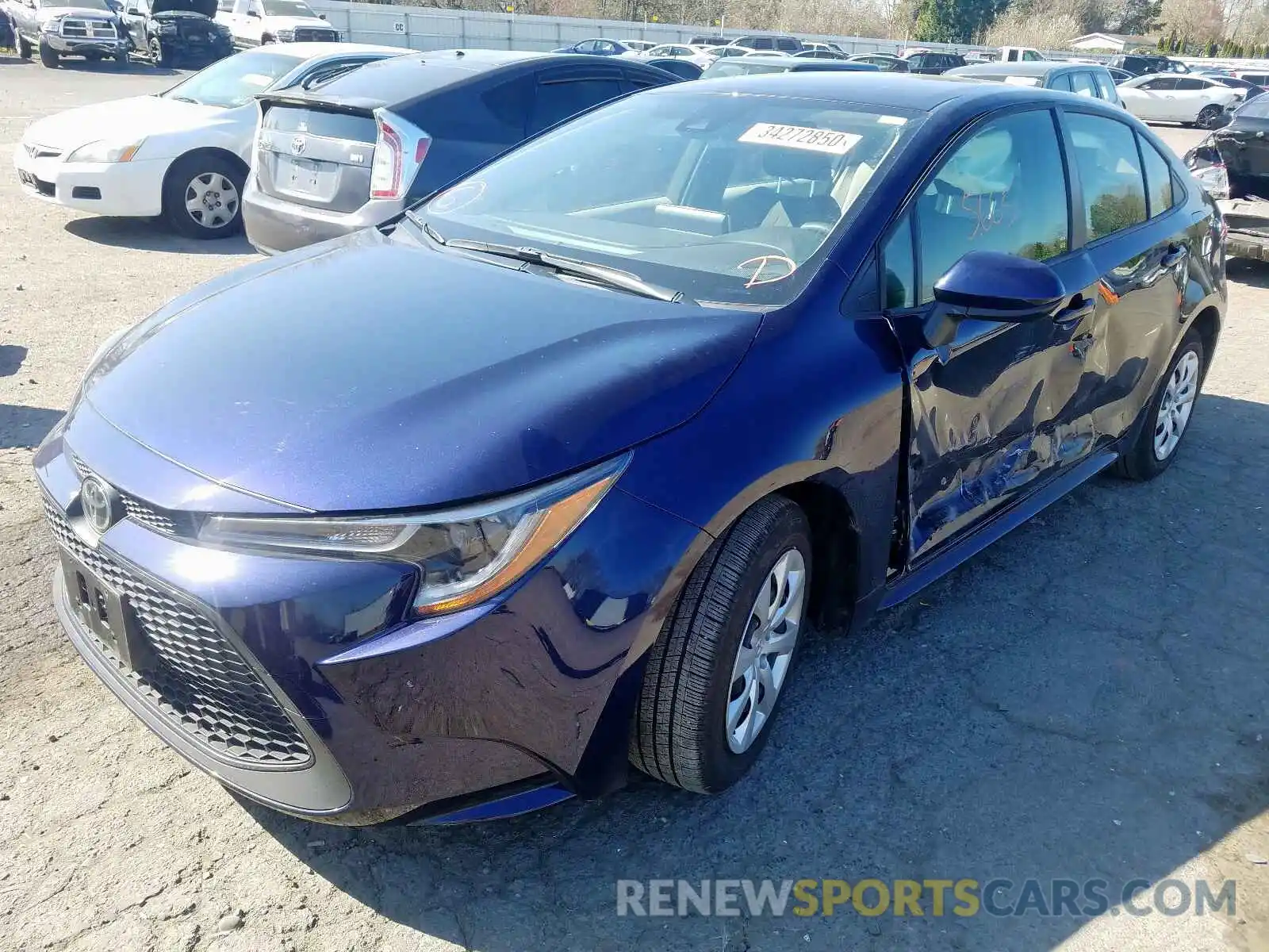 2 Photograph of a damaged car JTDEPRAE8LJ068724 TOYOTA COROLLA 2020