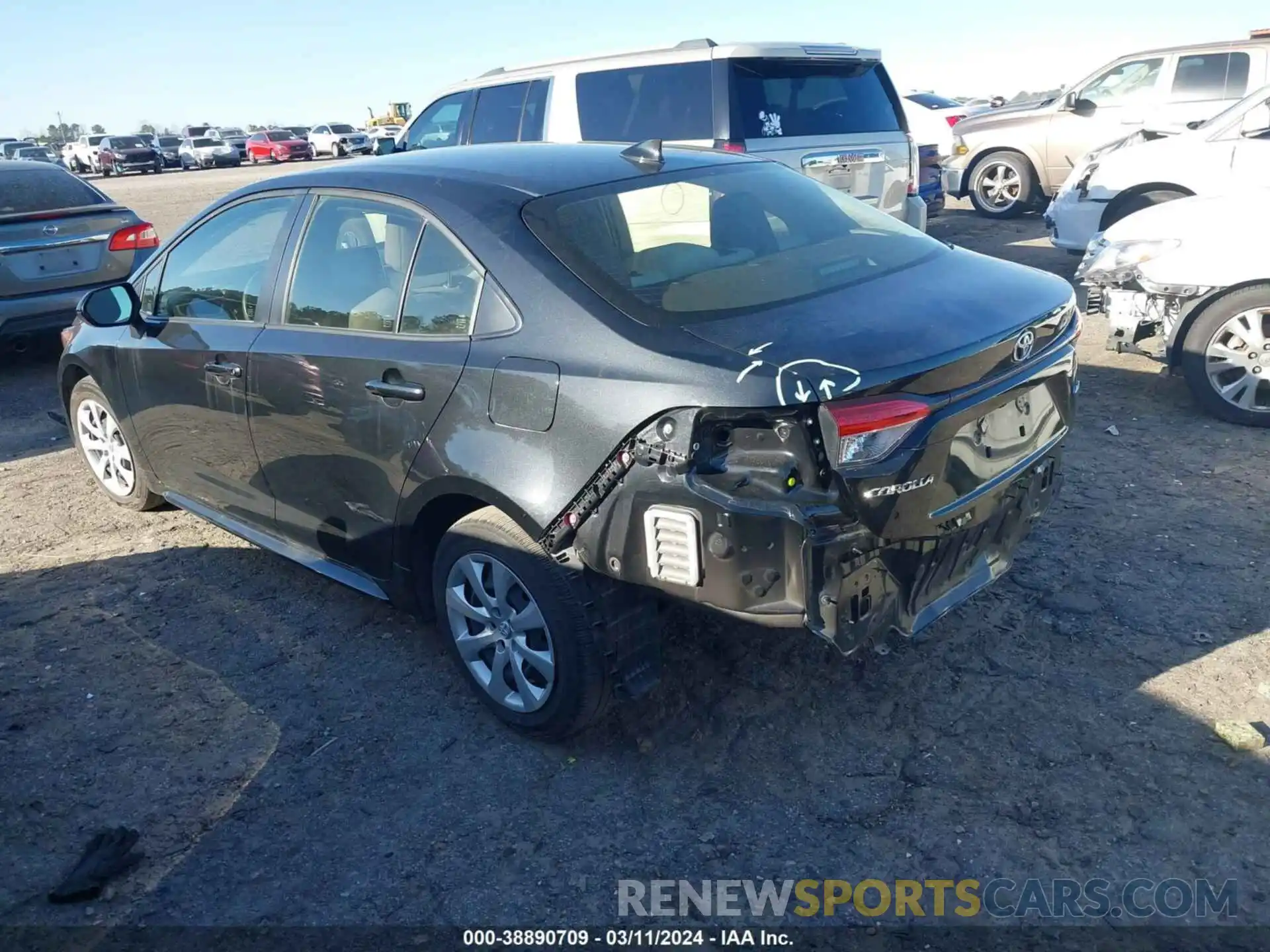 3 Photograph of a damaged car JTDEPRAE8LJ068772 TOYOTA COROLLA 2020