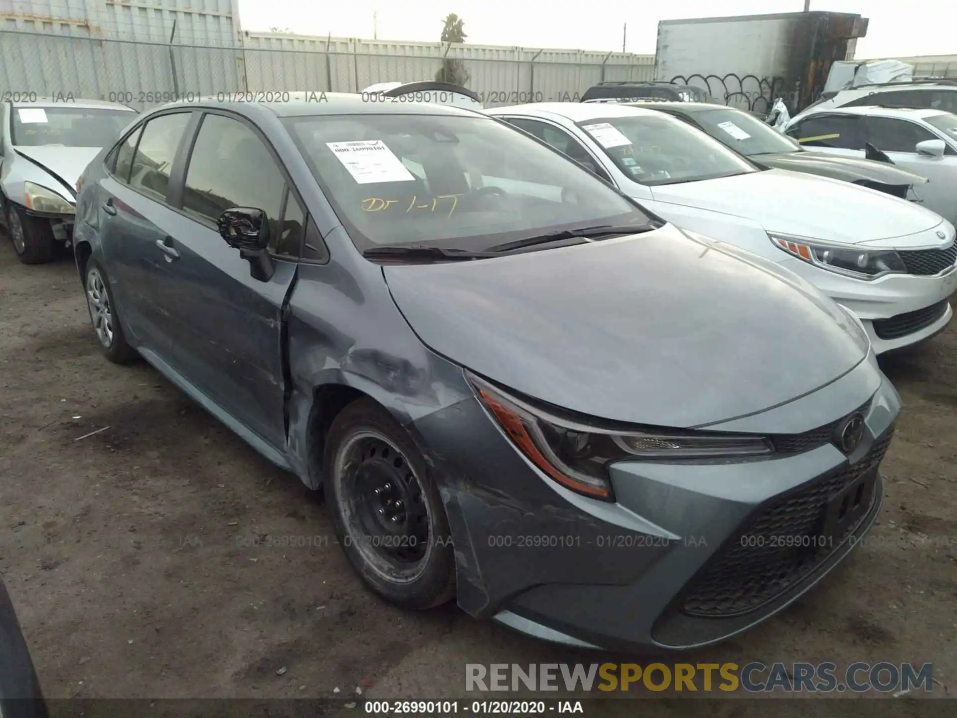 1 Photograph of a damaged car JTDEPRAE8LJ070179 TOYOTA COROLLA 2020