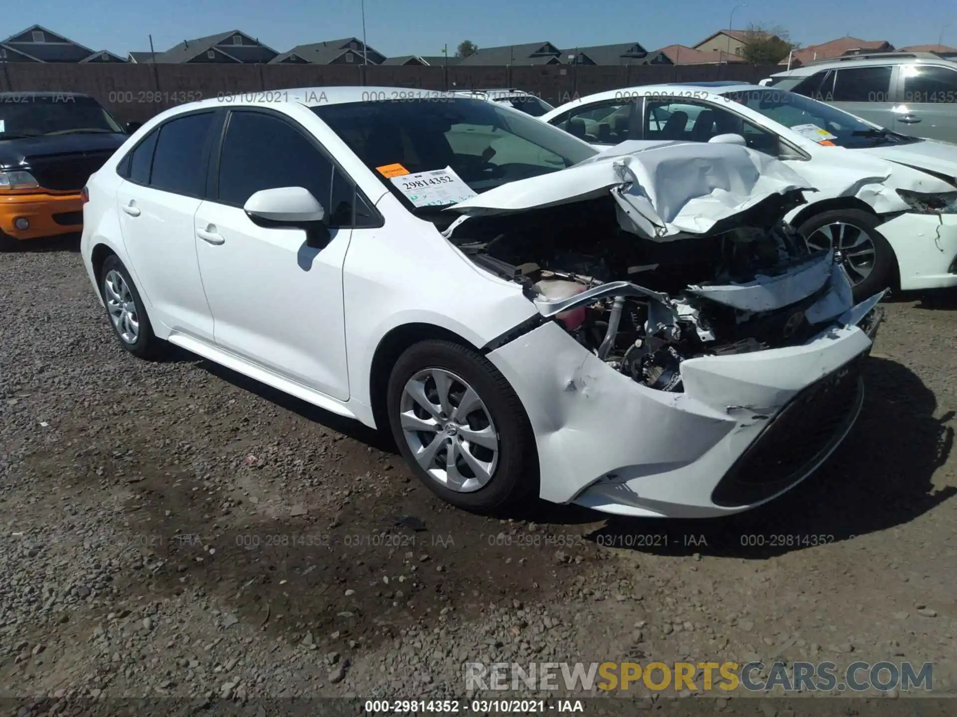 1 Photograph of a damaged car JTDEPRAE8LJ072899 TOYOTA COROLLA 2020