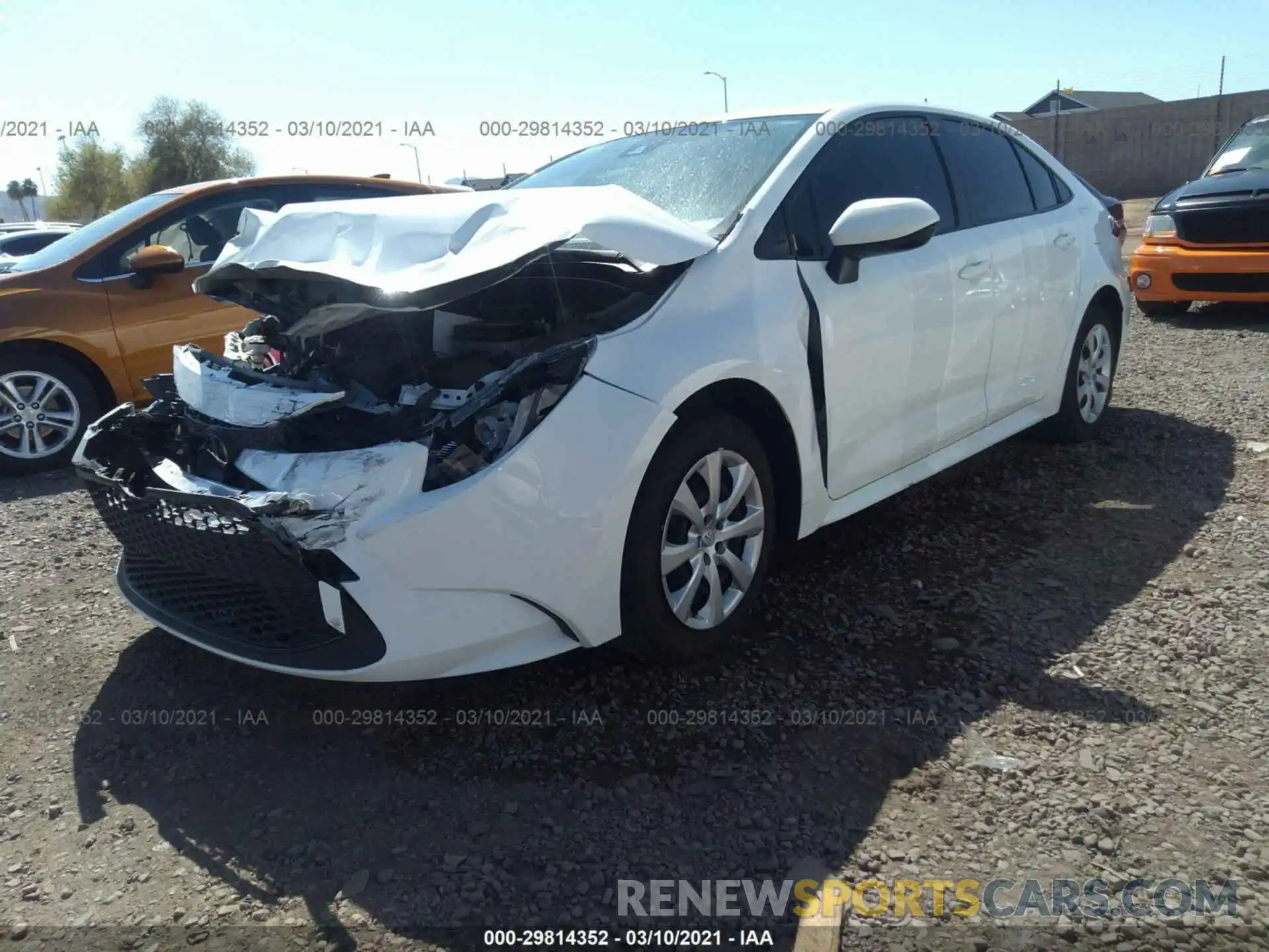 2 Photograph of a damaged car JTDEPRAE8LJ072899 TOYOTA COROLLA 2020