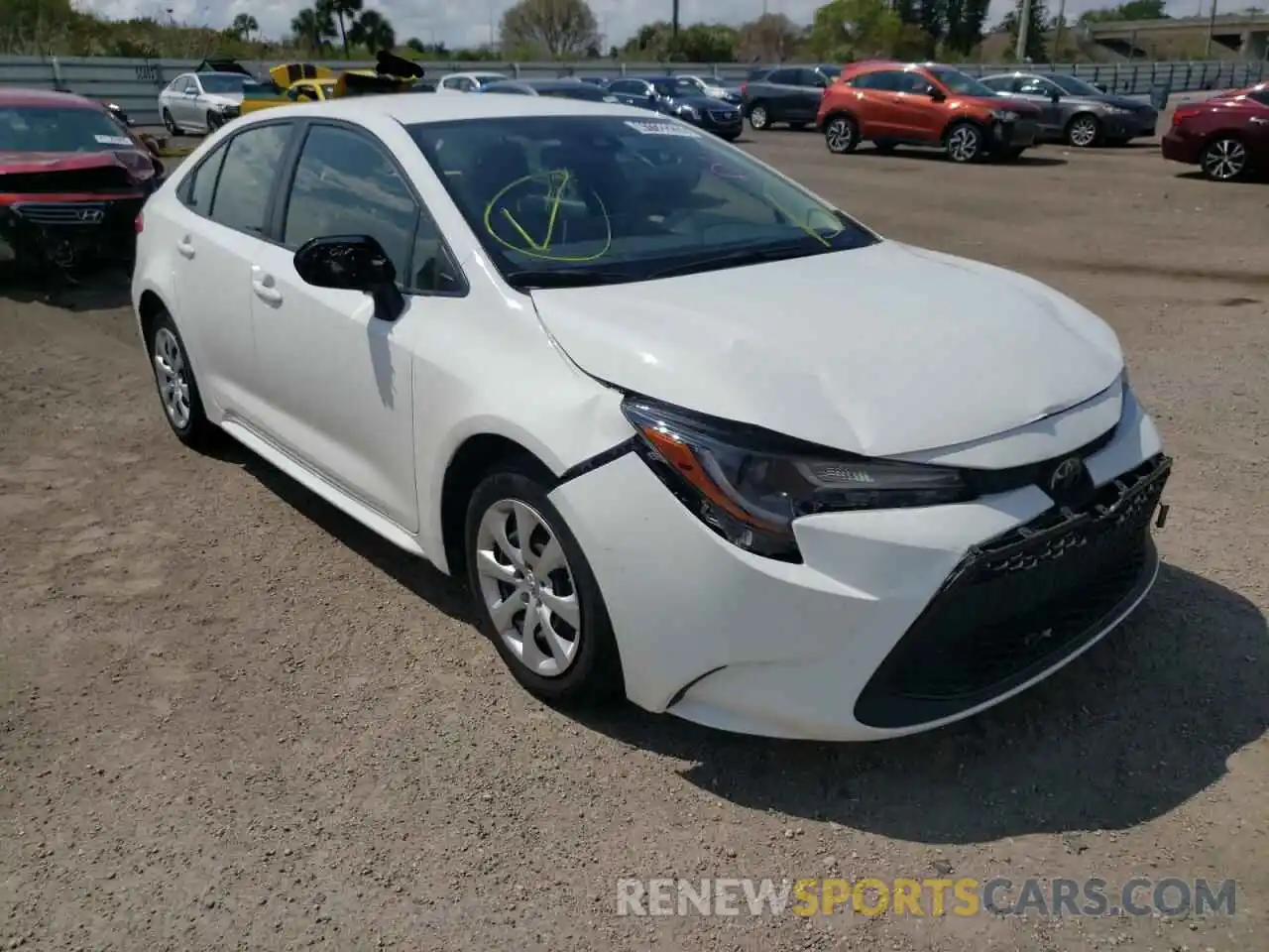 1 Photograph of a damaged car JTDEPRAE8LJ073003 TOYOTA COROLLA 2020