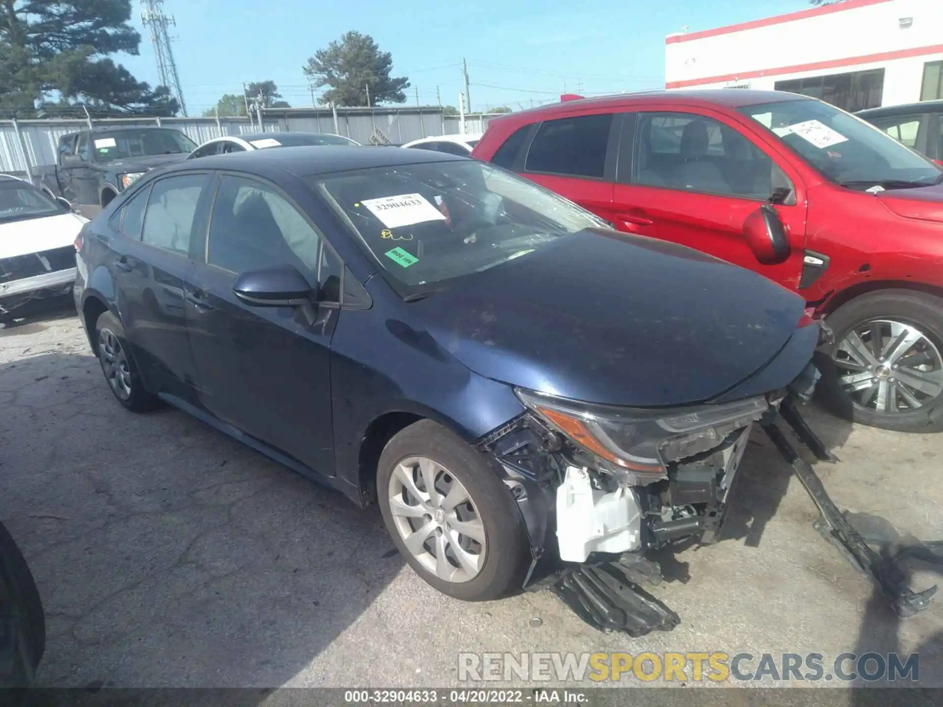 1 Photograph of a damaged car JTDEPRAE8LJ073342 TOYOTA COROLLA 2020