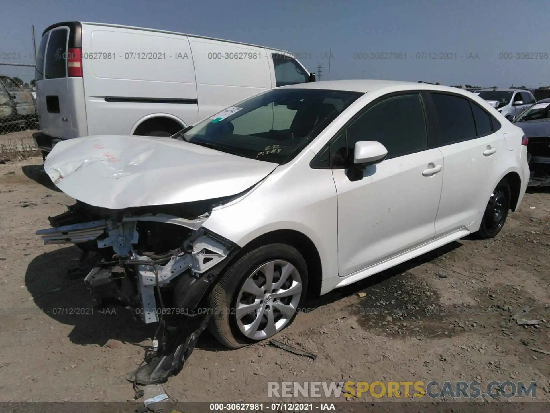 2 Photograph of a damaged car JTDEPRAE8LJ074894 TOYOTA COROLLA 2020