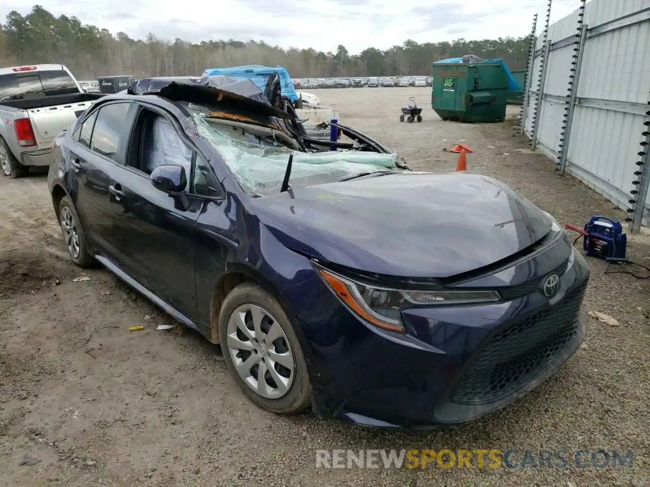 1 Photograph of a damaged car JTDEPRAE8LJ075933 TOYOTA COROLLA 2020