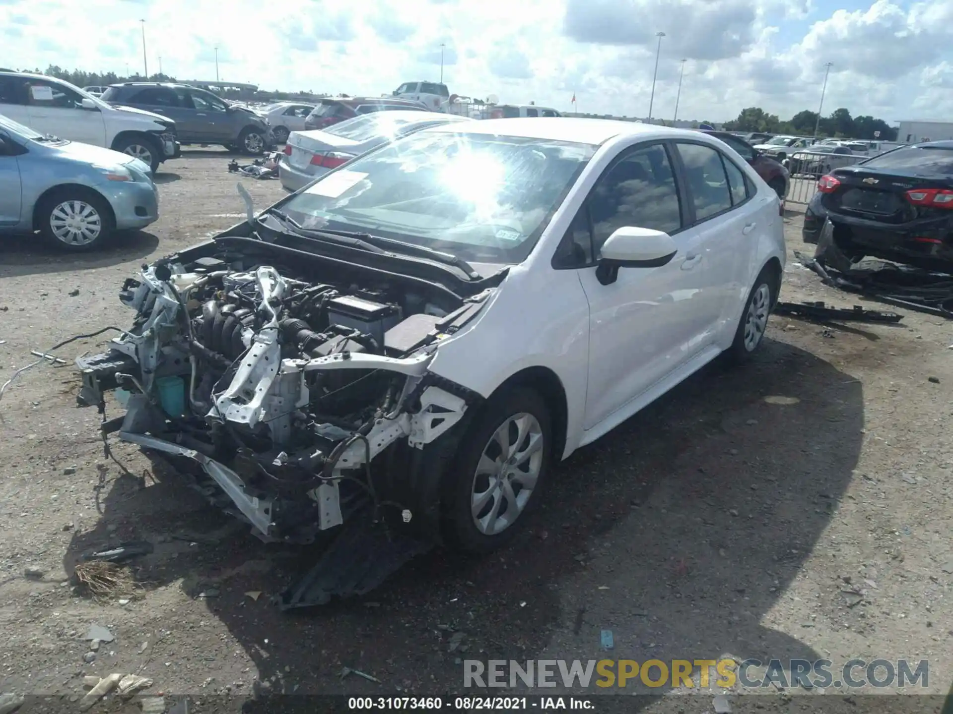 2 Photograph of a damaged car JTDEPRAE8LJ077990 TOYOTA COROLLA 2020