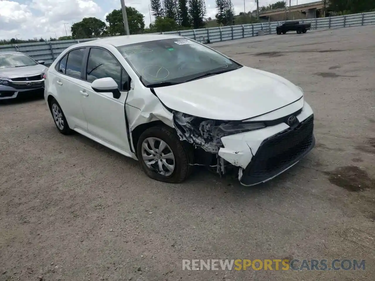 1 Photograph of a damaged car JTDEPRAE8LJ079500 TOYOTA COROLLA 2020