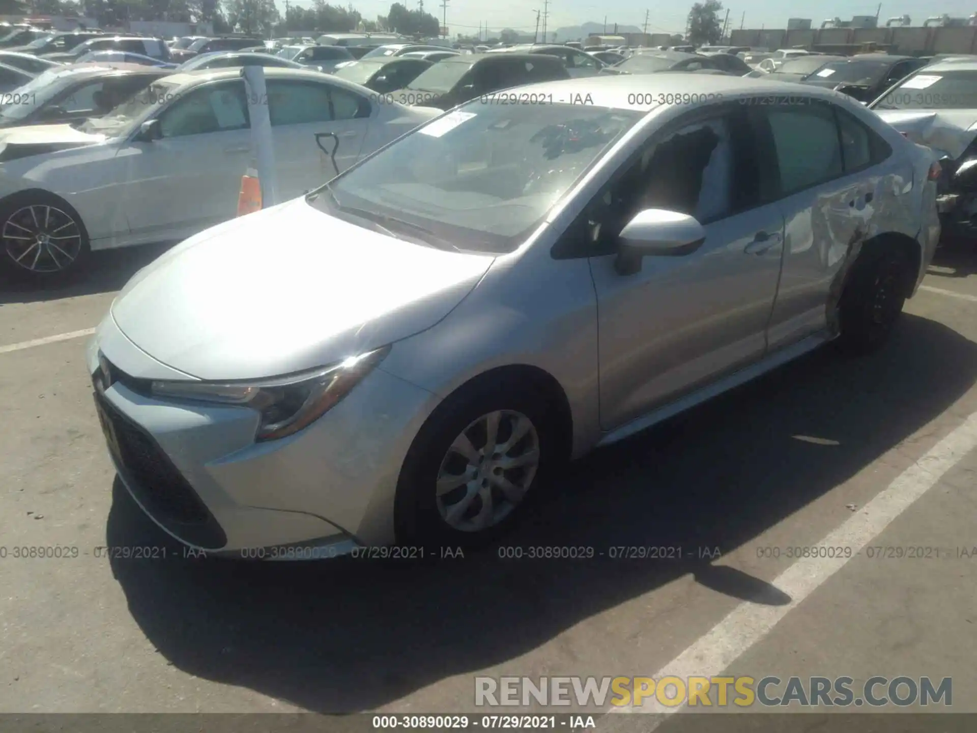 2 Photograph of a damaged car JTDEPRAE8LJ079657 TOYOTA COROLLA 2020