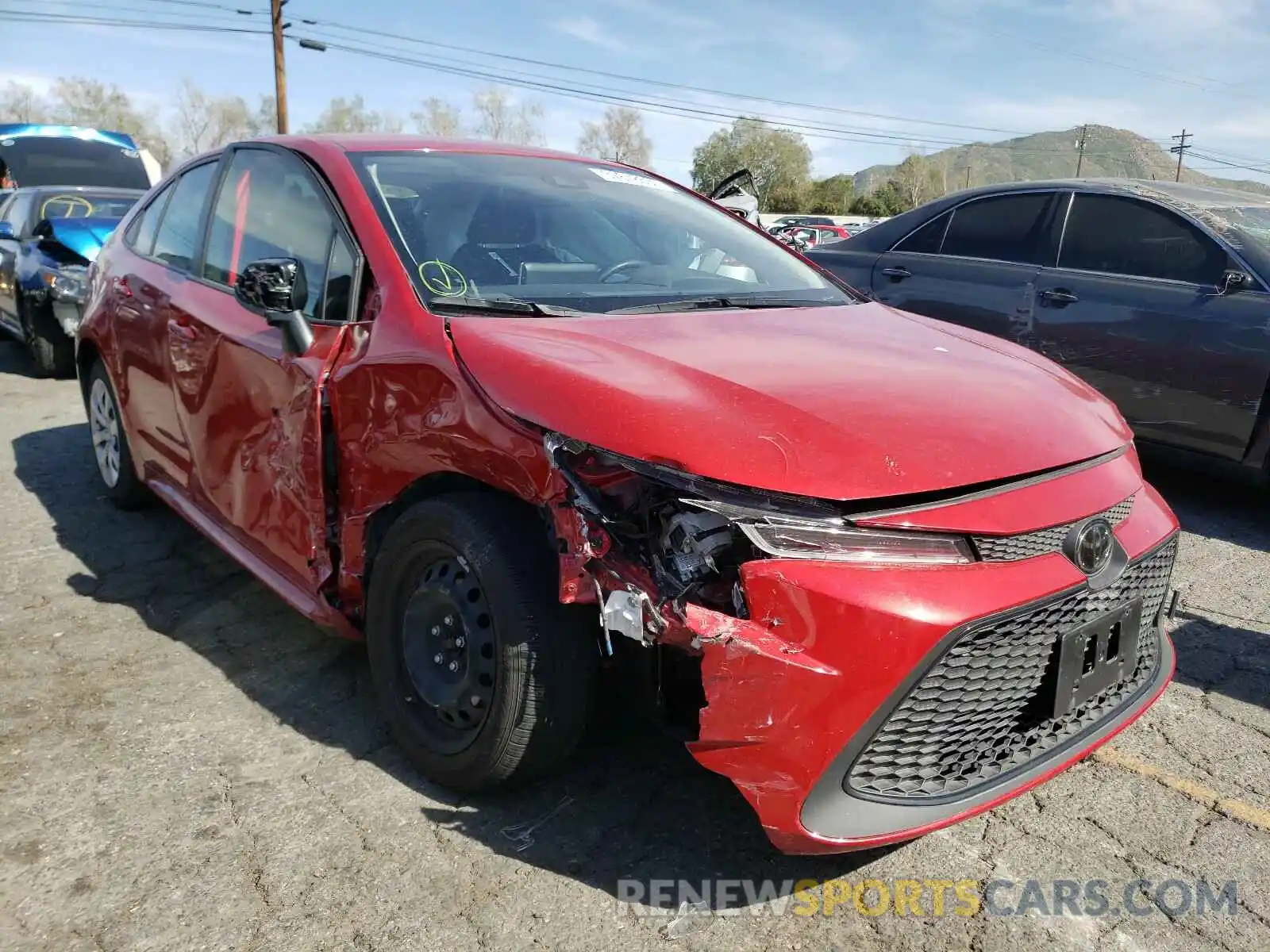 1 Photograph of a damaged car JTDEPRAE8LJ083143 TOYOTA COROLLA 2020