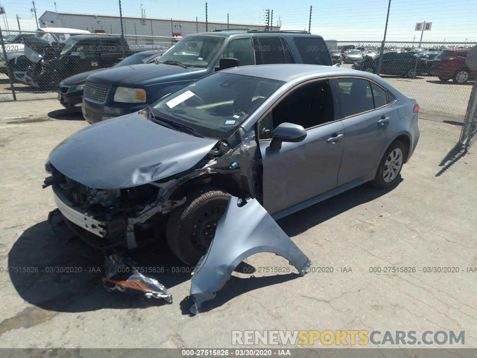 2 Photograph of a damaged car JTDEPRAE8LJ084650 TOYOTA COROLLA 2020