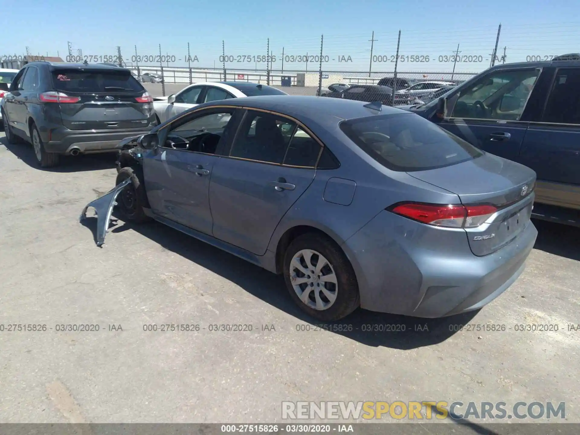 3 Photograph of a damaged car JTDEPRAE8LJ084650 TOYOTA COROLLA 2020