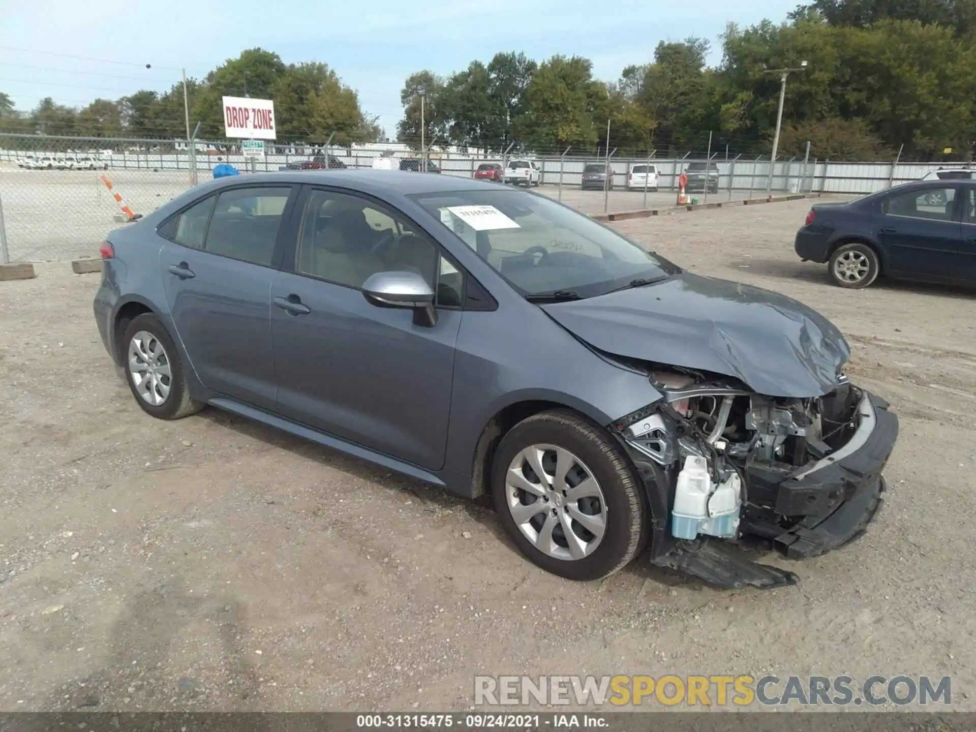 1 Photograph of a damaged car JTDEPRAE8LJ085183 TOYOTA COROLLA 2020