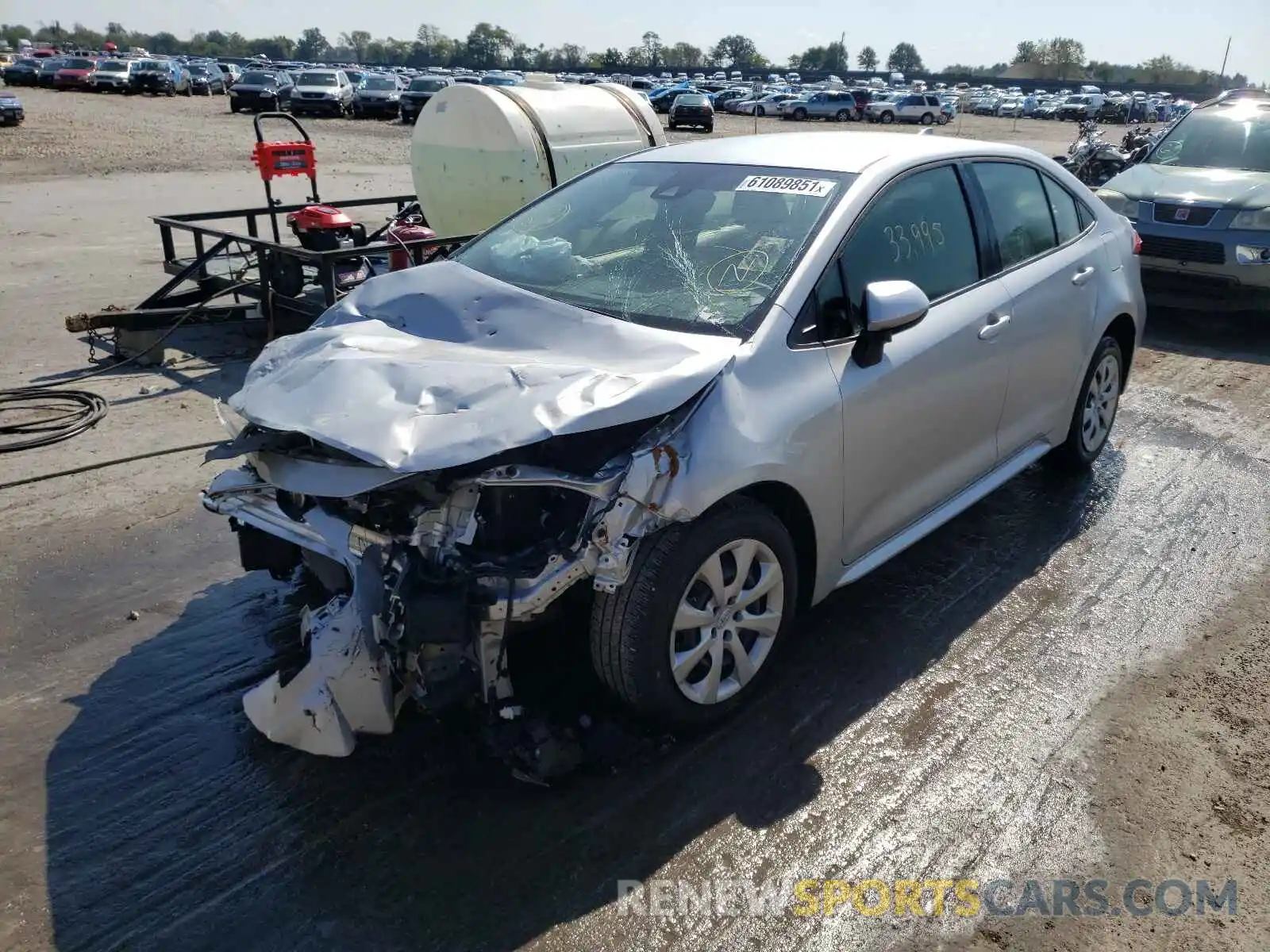 2 Photograph of a damaged car JTDEPRAE8LJ085393 TOYOTA COROLLA 2020