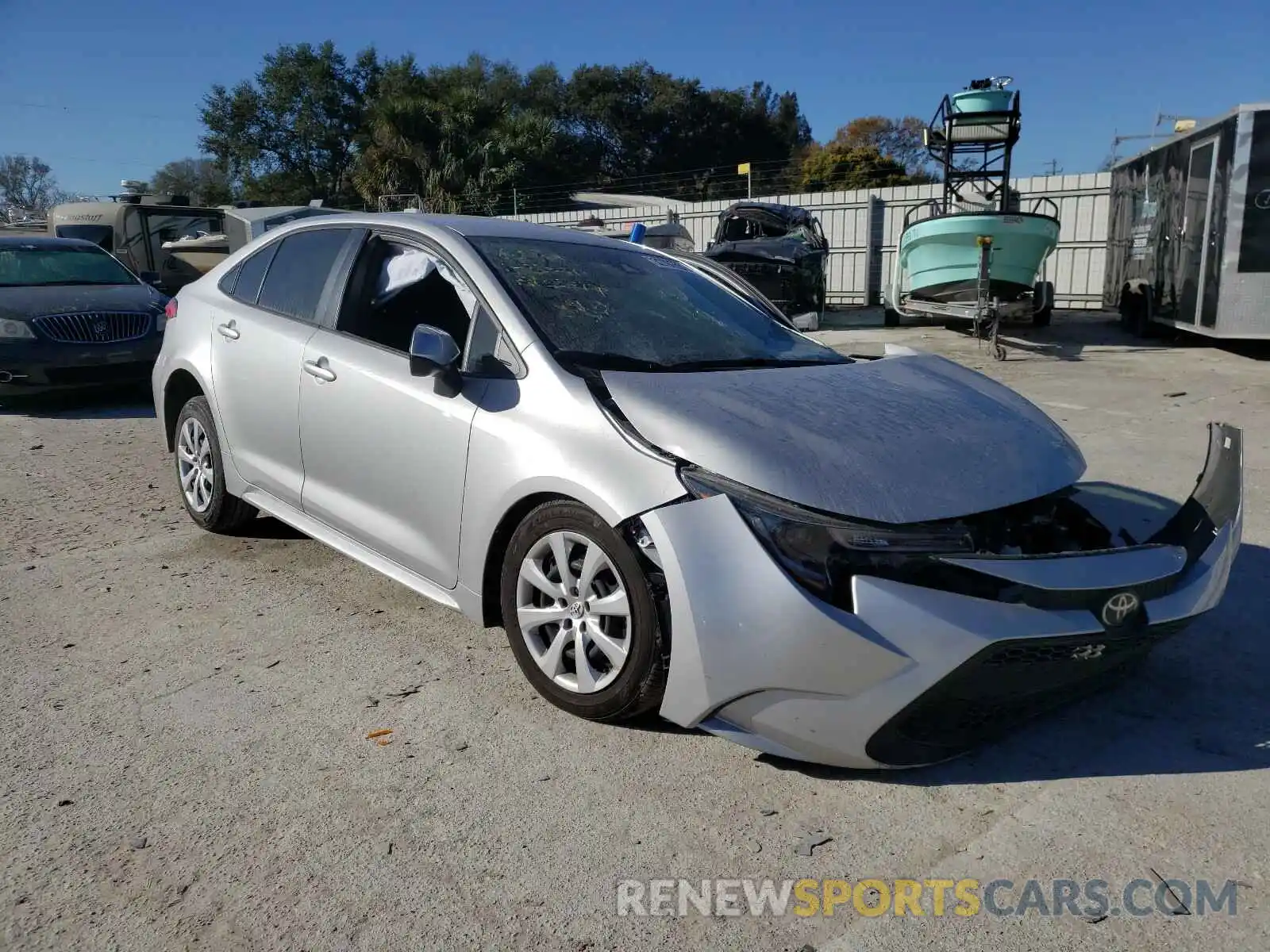 1 Photograph of a damaged car JTDEPRAE8LJ085796 TOYOTA COROLLA 2020