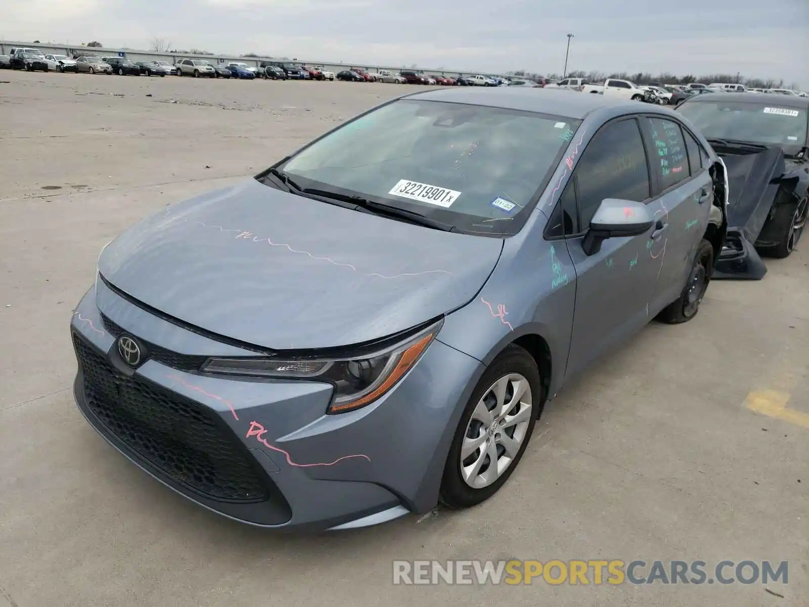 2 Photograph of a damaged car JTDEPRAE8LJ088374 TOYOTA COROLLA 2020