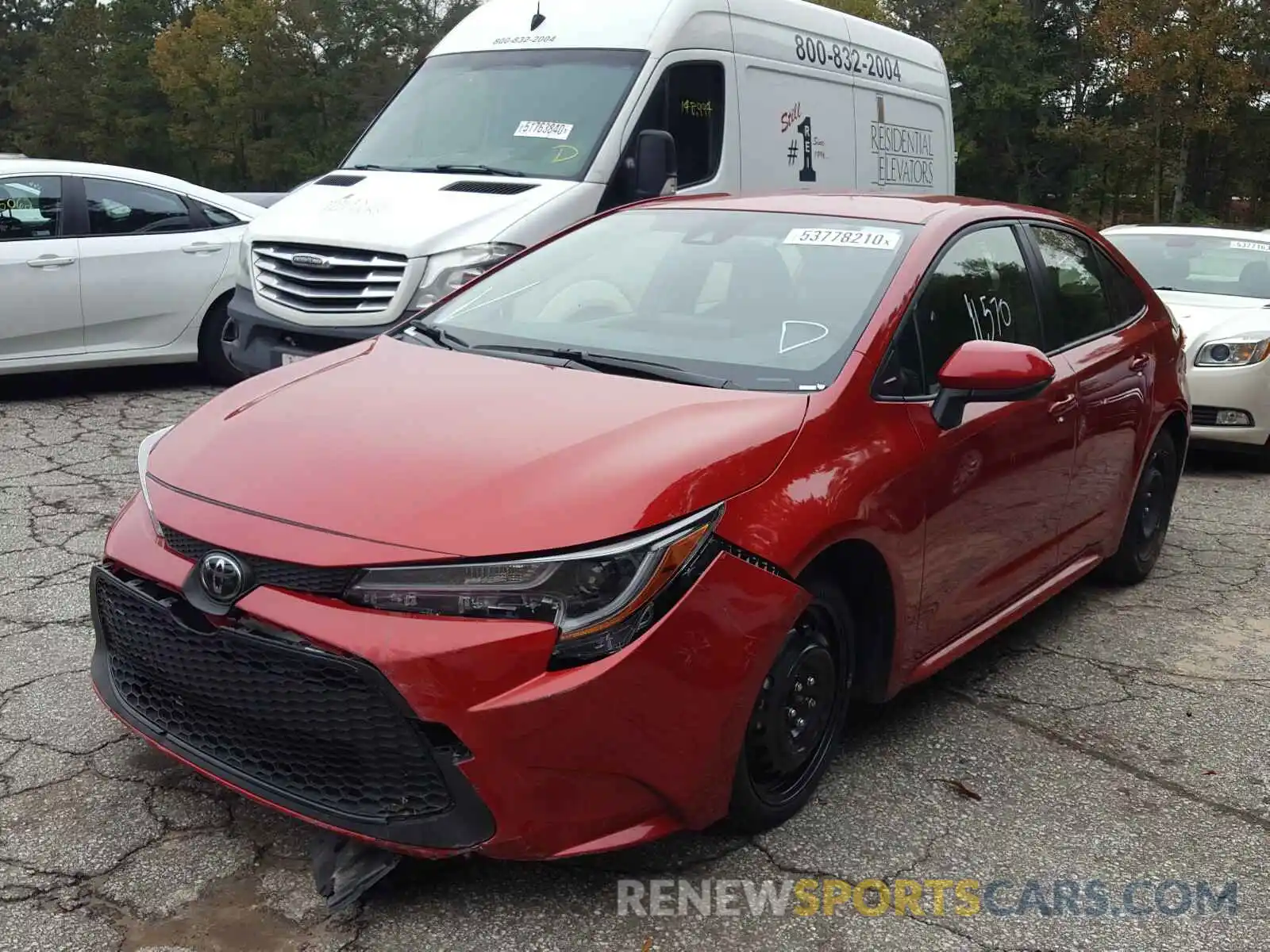 2 Photograph of a damaged car JTDEPRAE8LJ088908 TOYOTA COROLLA 2020