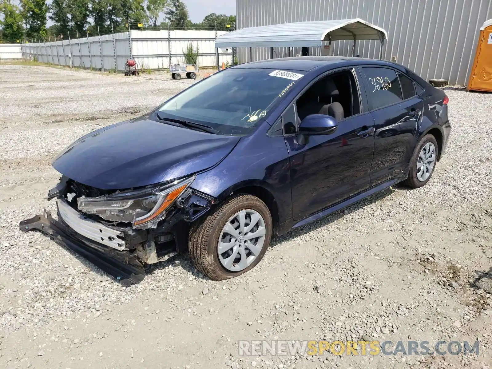 2 Photograph of a damaged car JTDEPRAE8LJ089363 TOYOTA COROLLA 2020