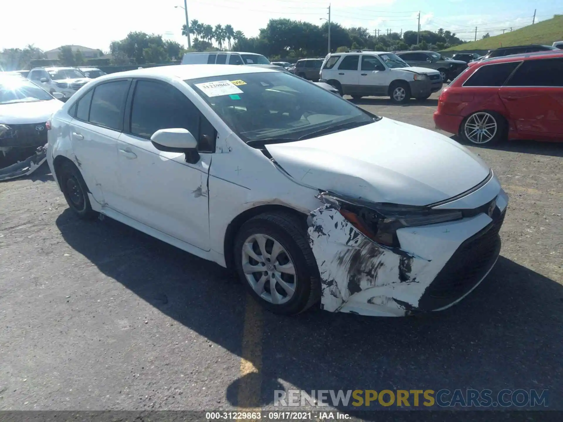 1 Photograph of a damaged car JTDEPRAE8LJ091307 TOYOTA COROLLA 2020