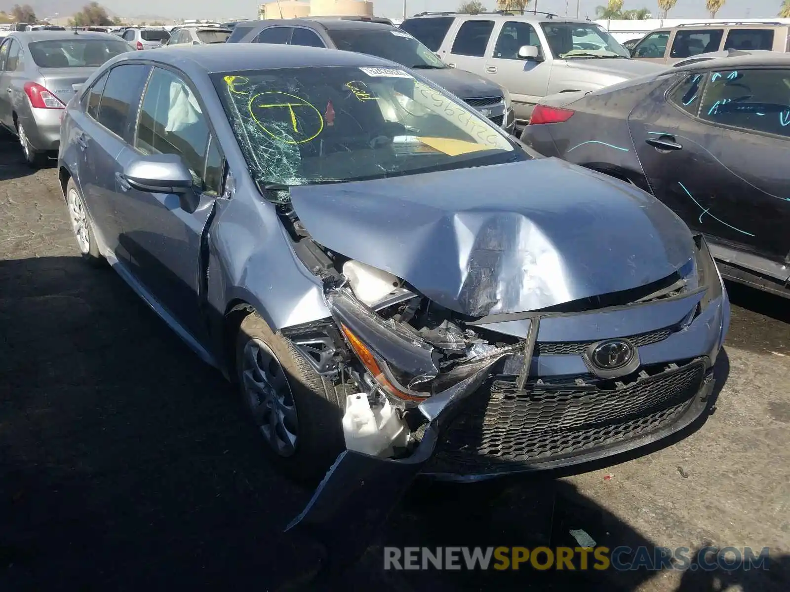 1 Photograph of a damaged car JTDEPRAE8LJ091484 TOYOTA COROLLA 2020