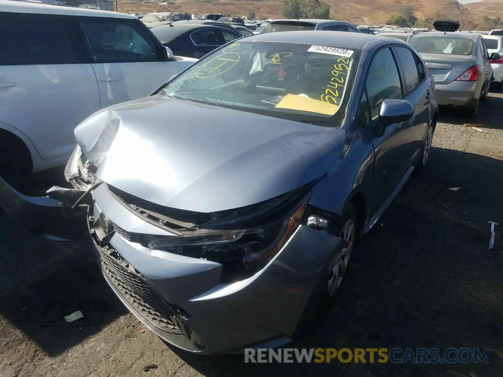 2 Photograph of a damaged car JTDEPRAE8LJ091484 TOYOTA COROLLA 2020