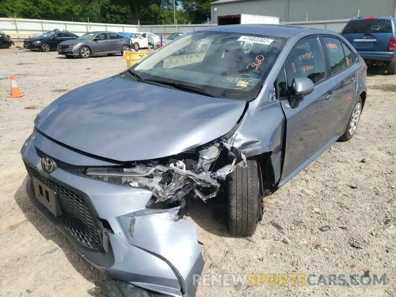 2 Photograph of a damaged car JTDEPRAE8LJ093185 TOYOTA COROLLA 2020