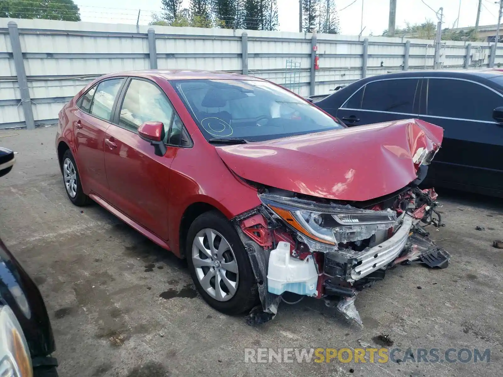 1 Photograph of a damaged car JTDEPRAE8LJ093302 TOYOTA COROLLA 2020