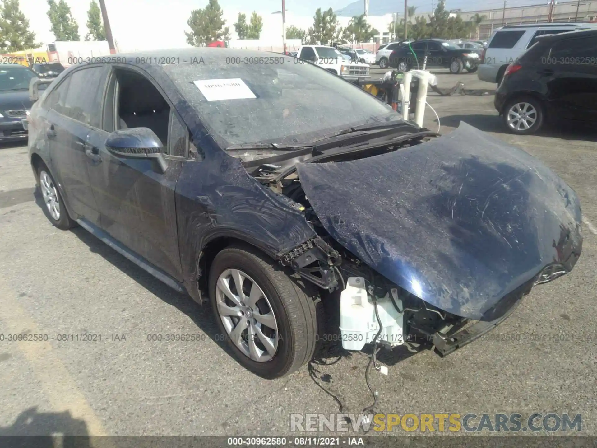 1 Photograph of a damaged car JTDEPRAE8LJ093493 TOYOTA COROLLA 2020