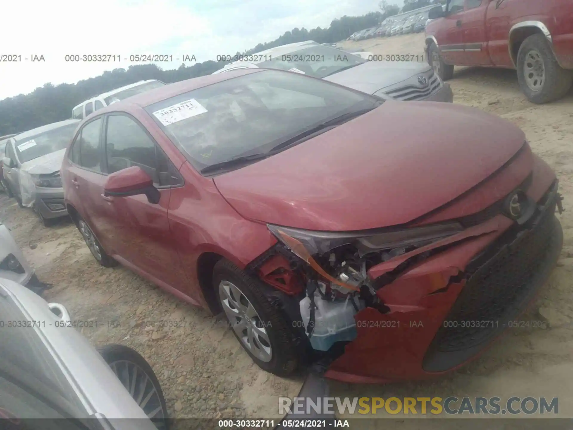 1 Photograph of a damaged car JTDEPRAE8LJ093686 TOYOTA COROLLA 2020