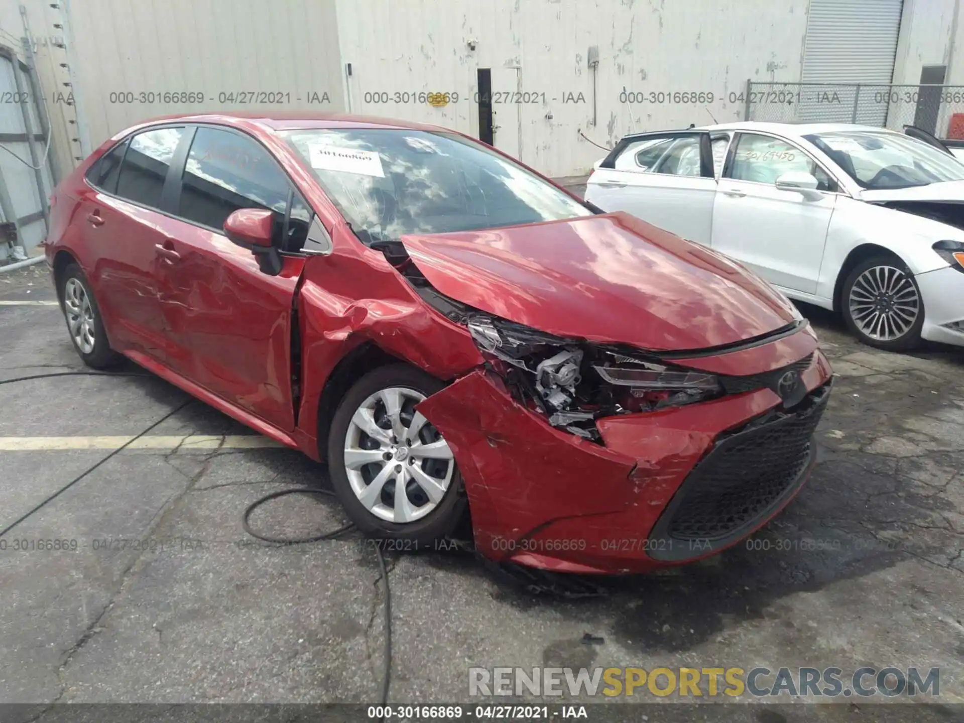 1 Photograph of a damaged car JTDEPRAE8LJ094157 TOYOTA COROLLA 2020