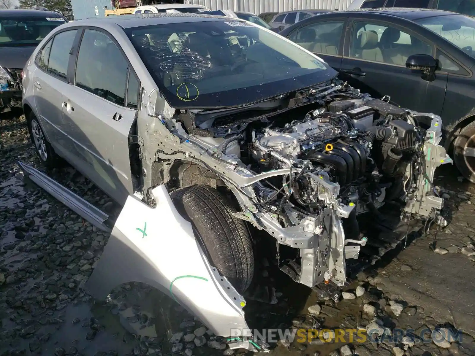 1 Photograph of a damaged car JTDEPRAE8LJ095048 TOYOTA COROLLA 2020