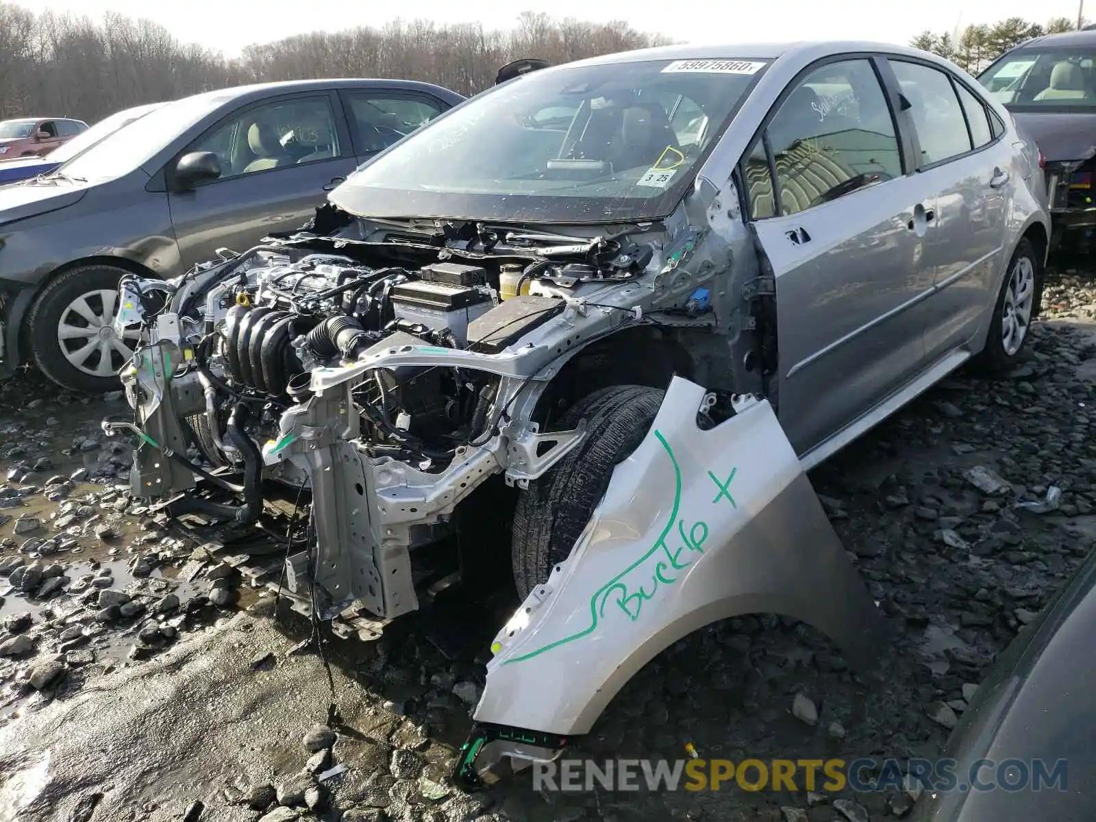 2 Photograph of a damaged car JTDEPRAE8LJ095048 TOYOTA COROLLA 2020