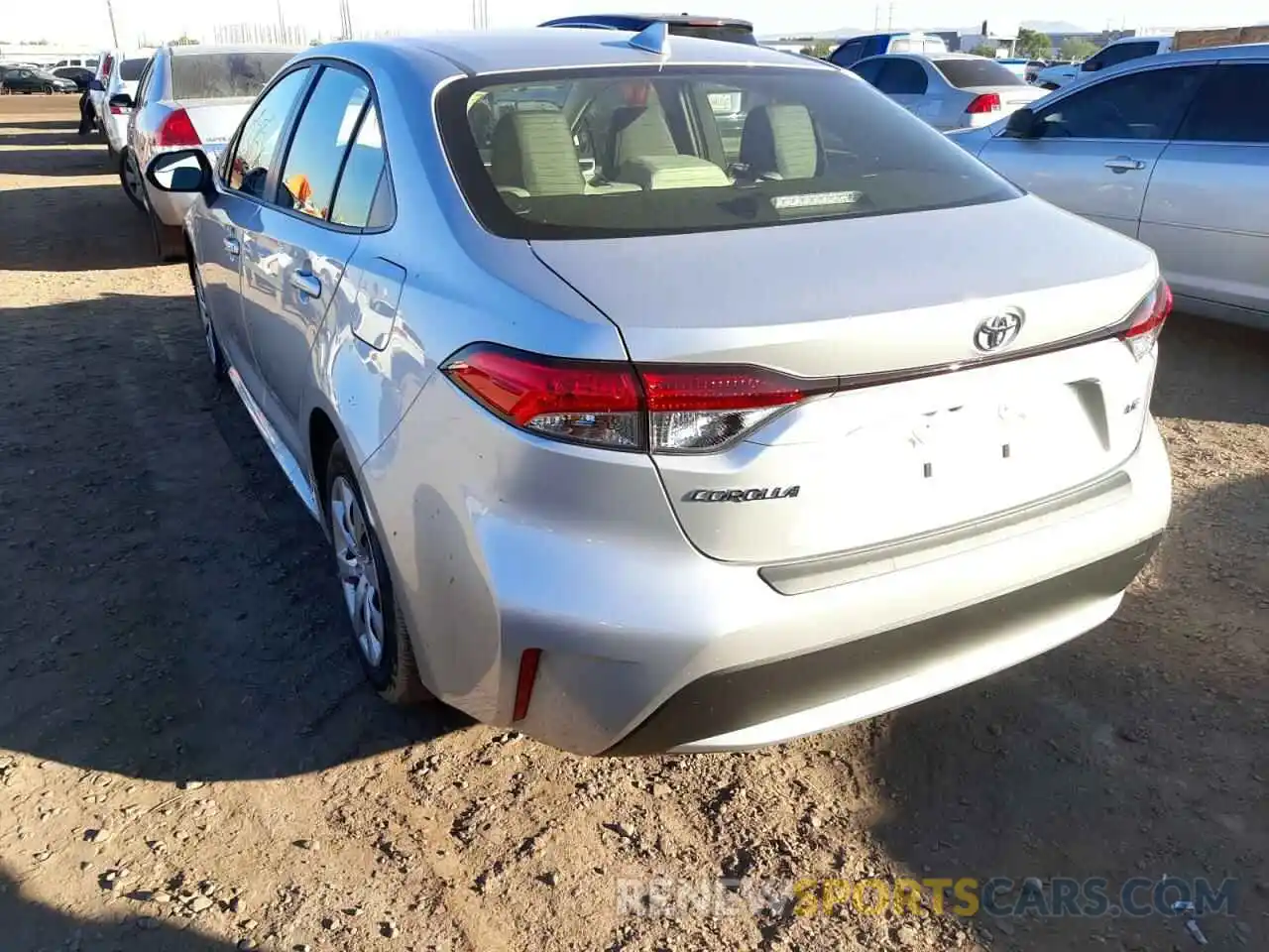 3 Photograph of a damaged car JTDEPRAE8LJ095339 TOYOTA COROLLA 2020