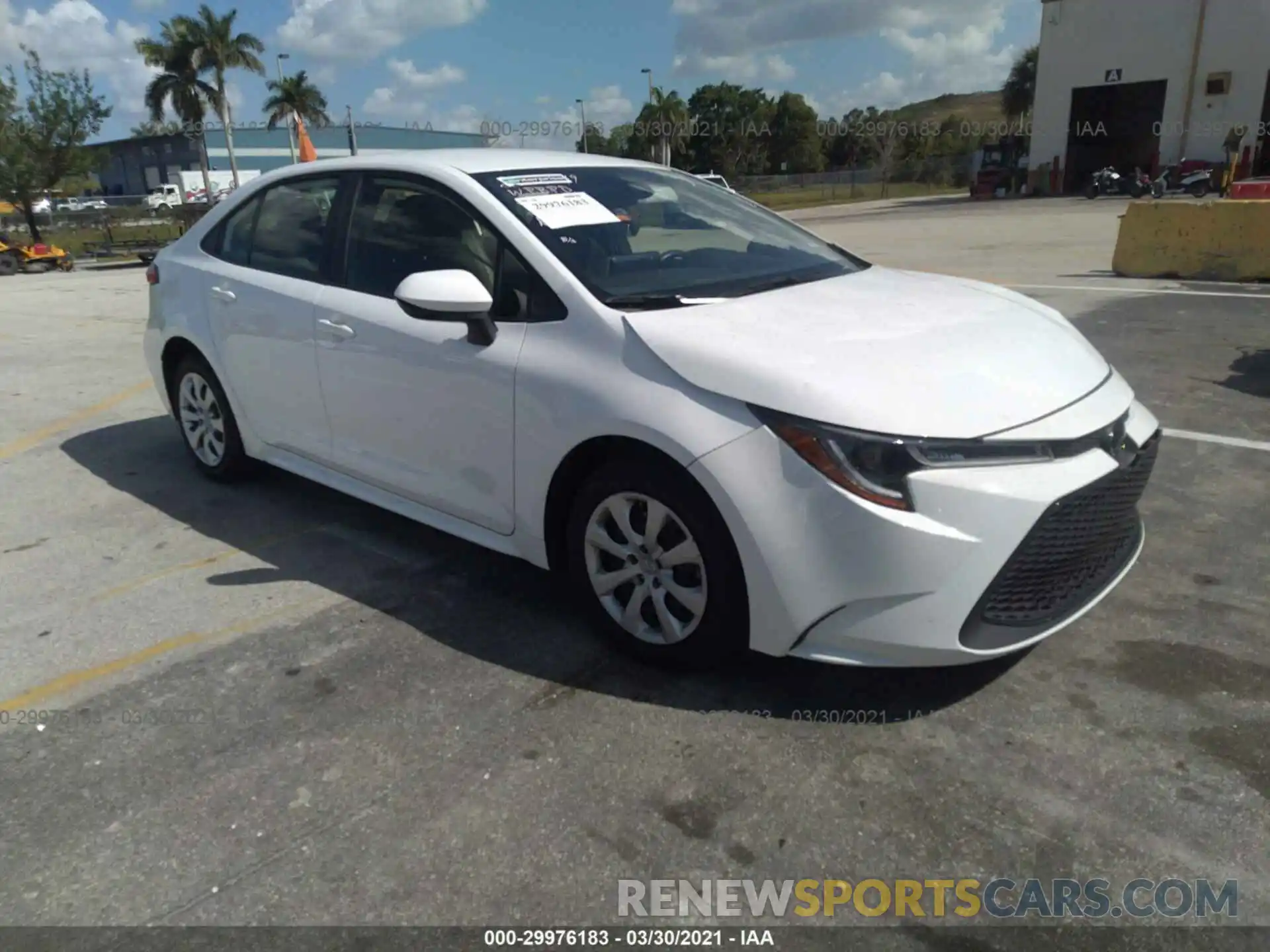 1 Photograph of a damaged car JTDEPRAE8LJ095745 TOYOTA COROLLA 2020