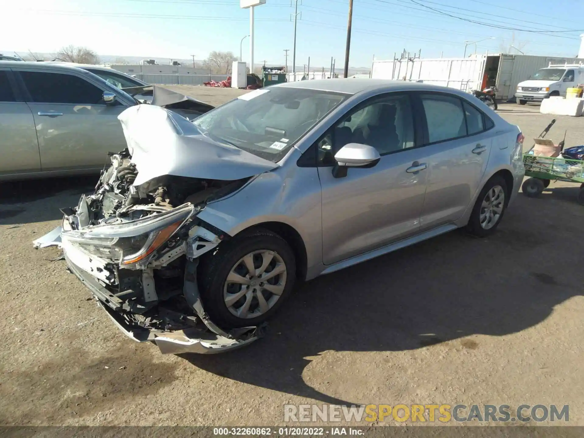 2 Photograph of a damaged car JTDEPRAE8LJ095857 TOYOTA COROLLA 2020