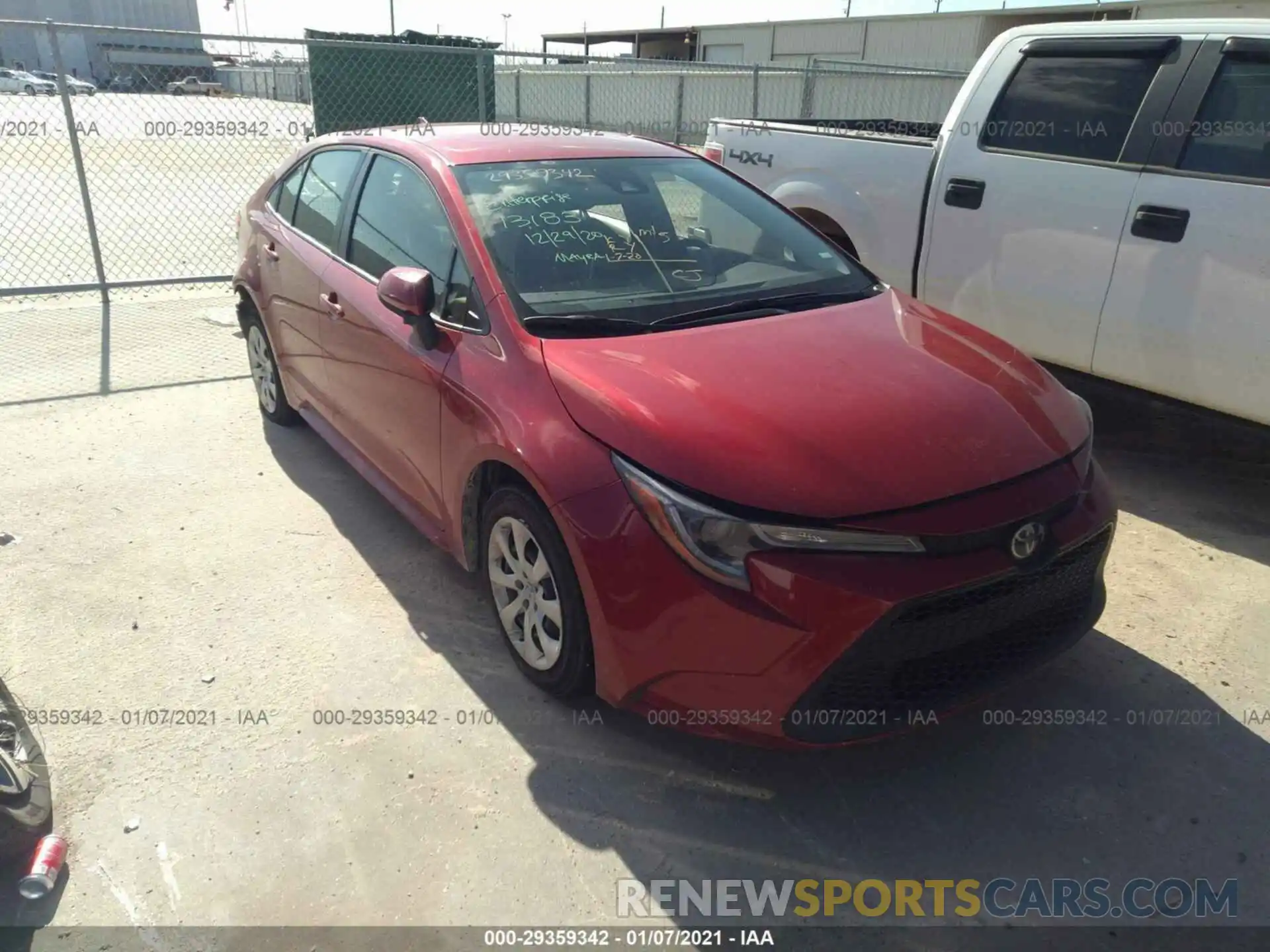 1 Photograph of a damaged car JTDEPRAE8LJ096801 TOYOTA COROLLA 2020