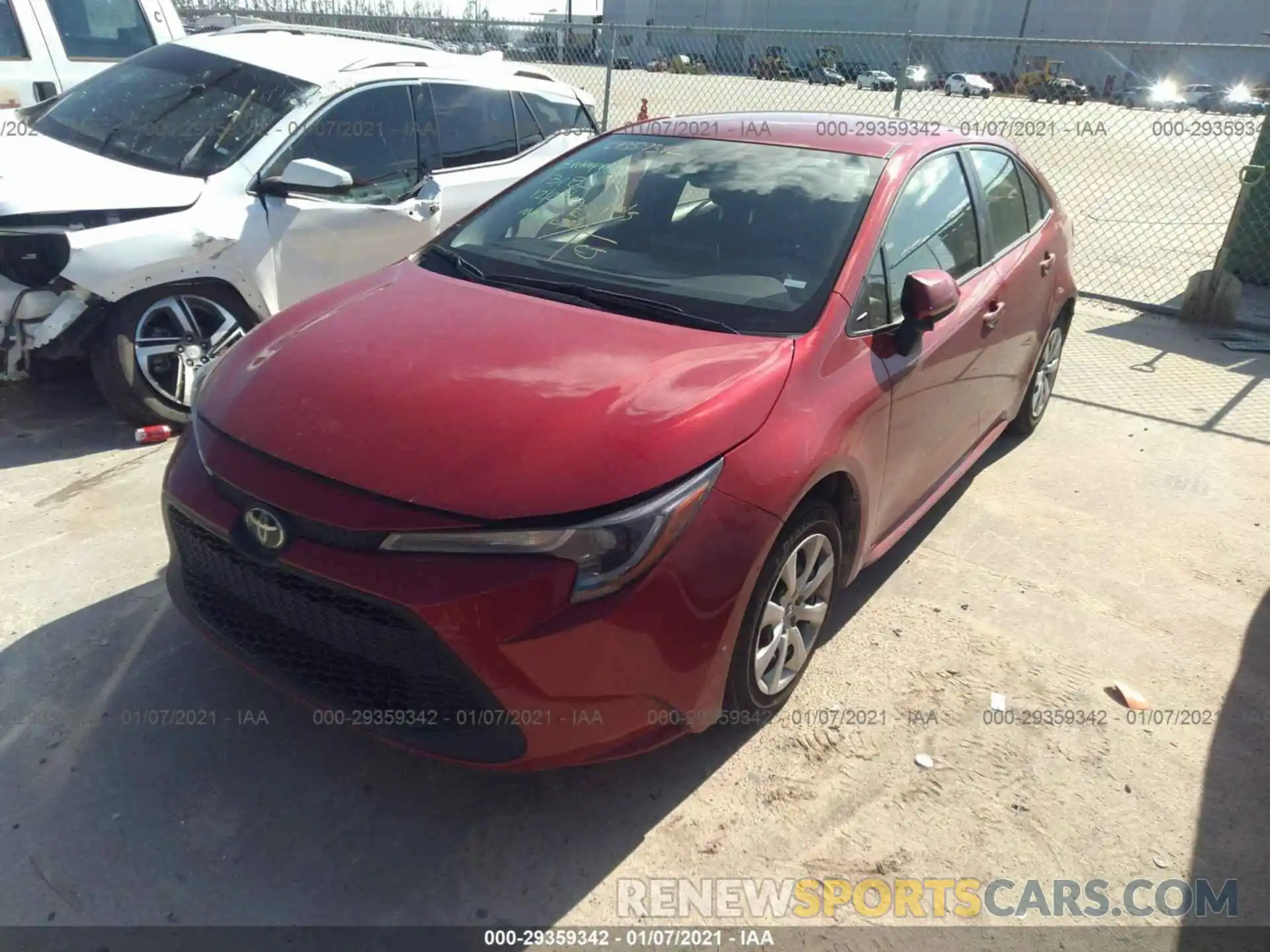 2 Photograph of a damaged car JTDEPRAE8LJ096801 TOYOTA COROLLA 2020