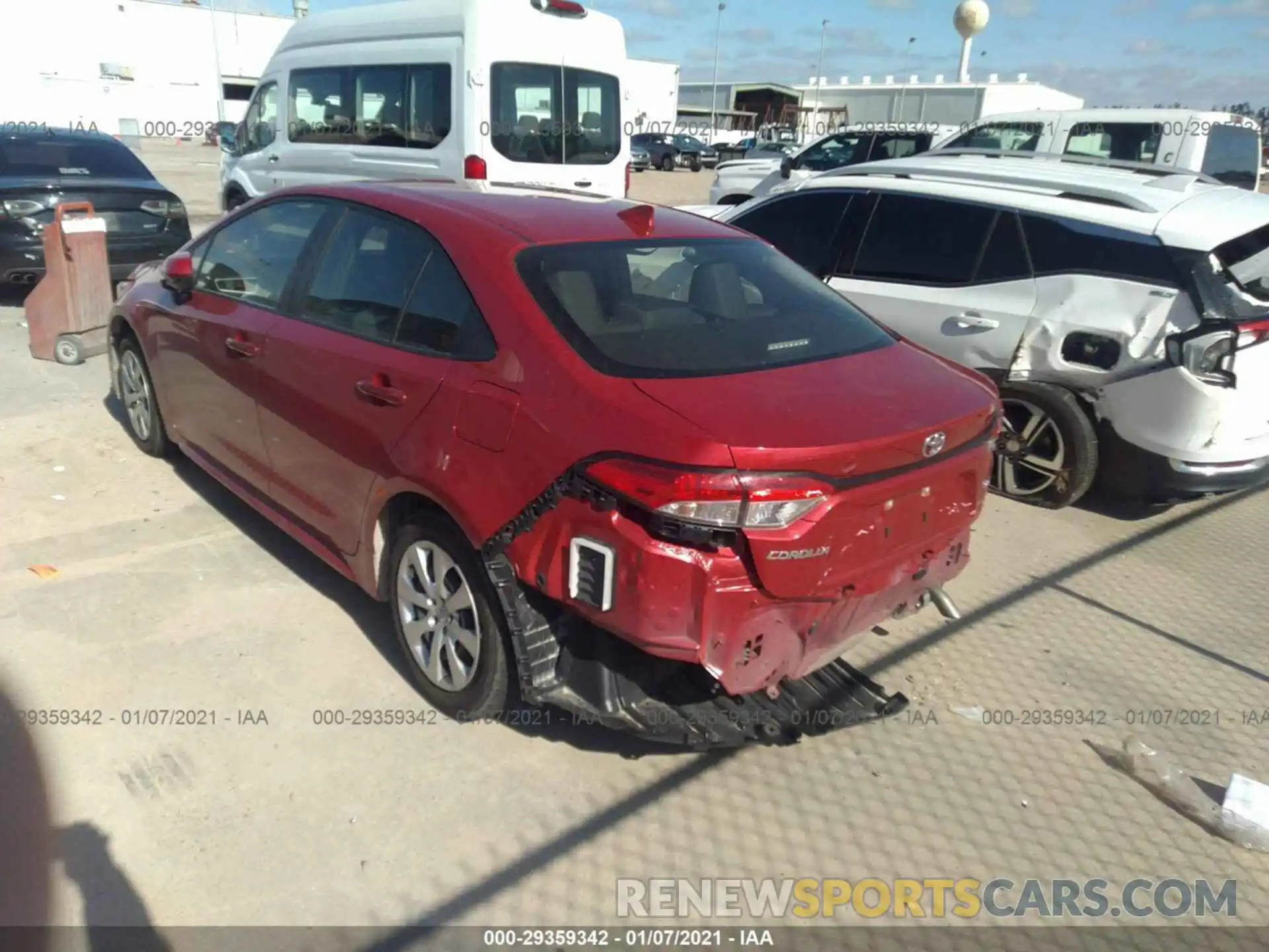 3 Photograph of a damaged car JTDEPRAE8LJ096801 TOYOTA COROLLA 2020