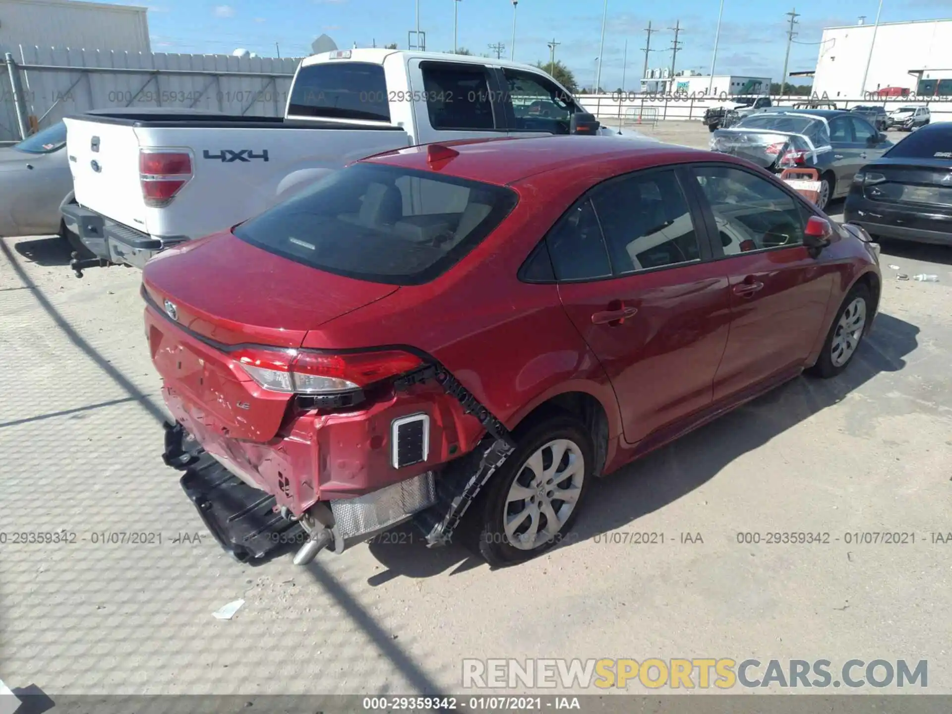 4 Photograph of a damaged car JTDEPRAE8LJ096801 TOYOTA COROLLA 2020