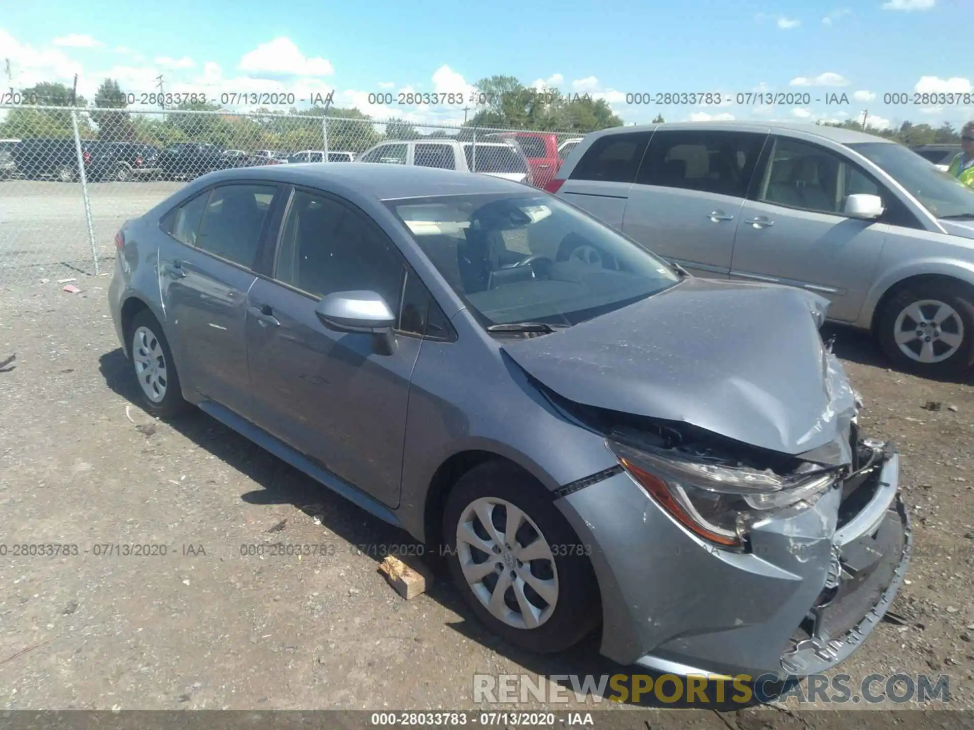 1 Photograph of a damaged car JTDEPRAE8LJ096913 TOYOTA COROLLA 2020