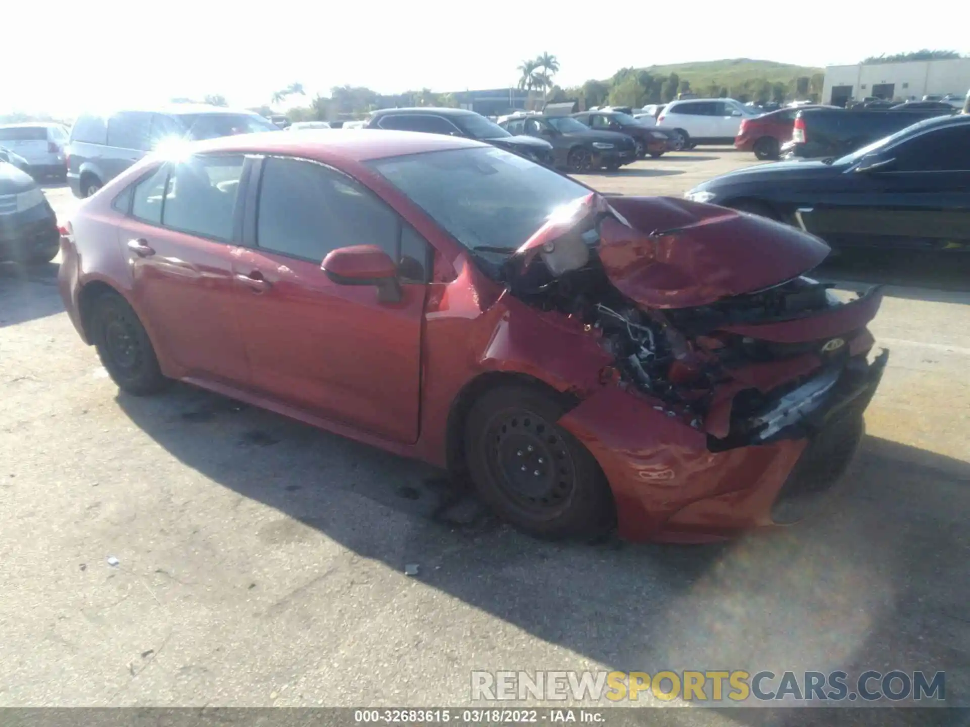 1 Photograph of a damaged car JTDEPRAE8LJ097415 TOYOTA COROLLA 2020