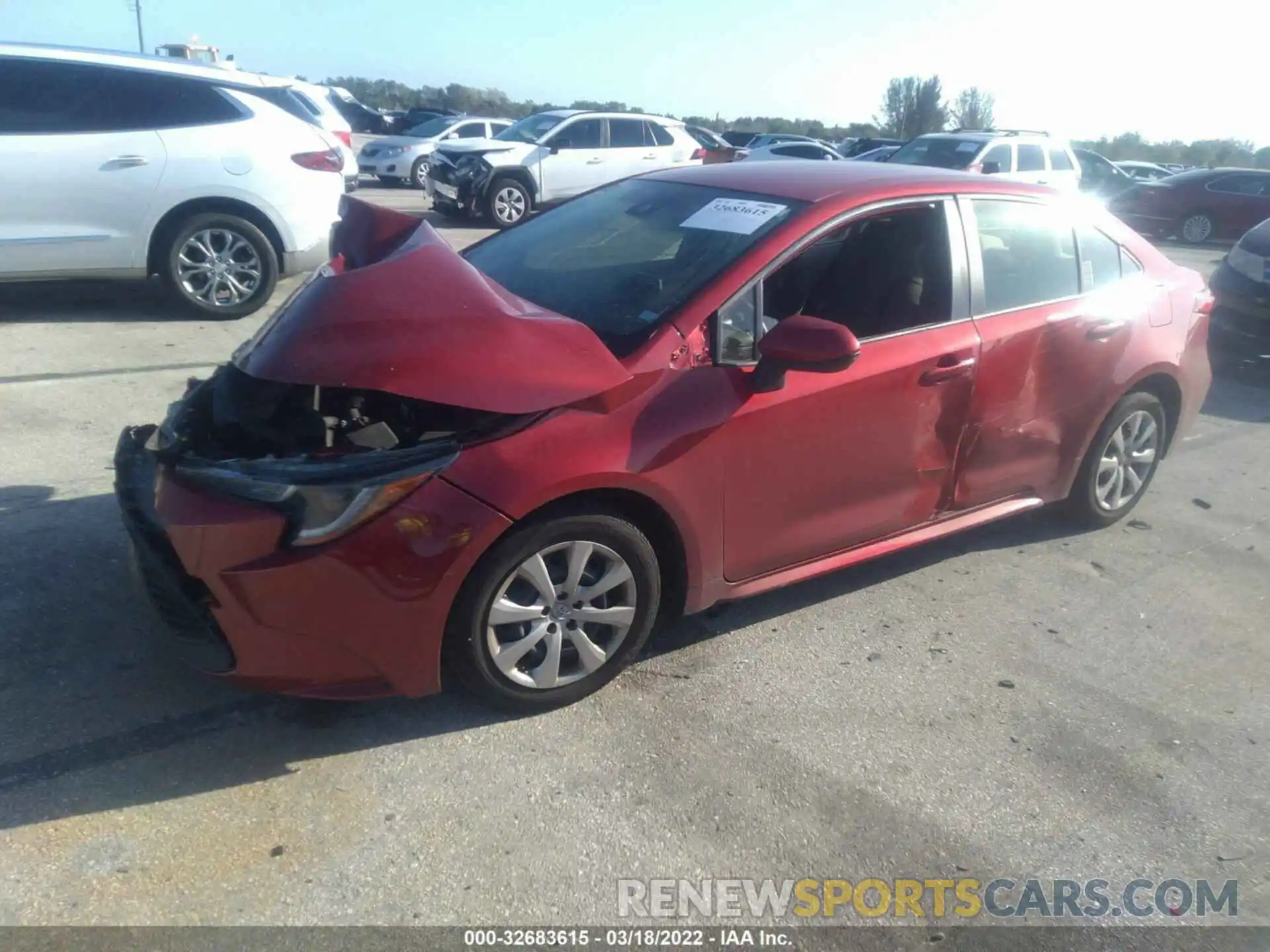 2 Photograph of a damaged car JTDEPRAE8LJ097415 TOYOTA COROLLA 2020